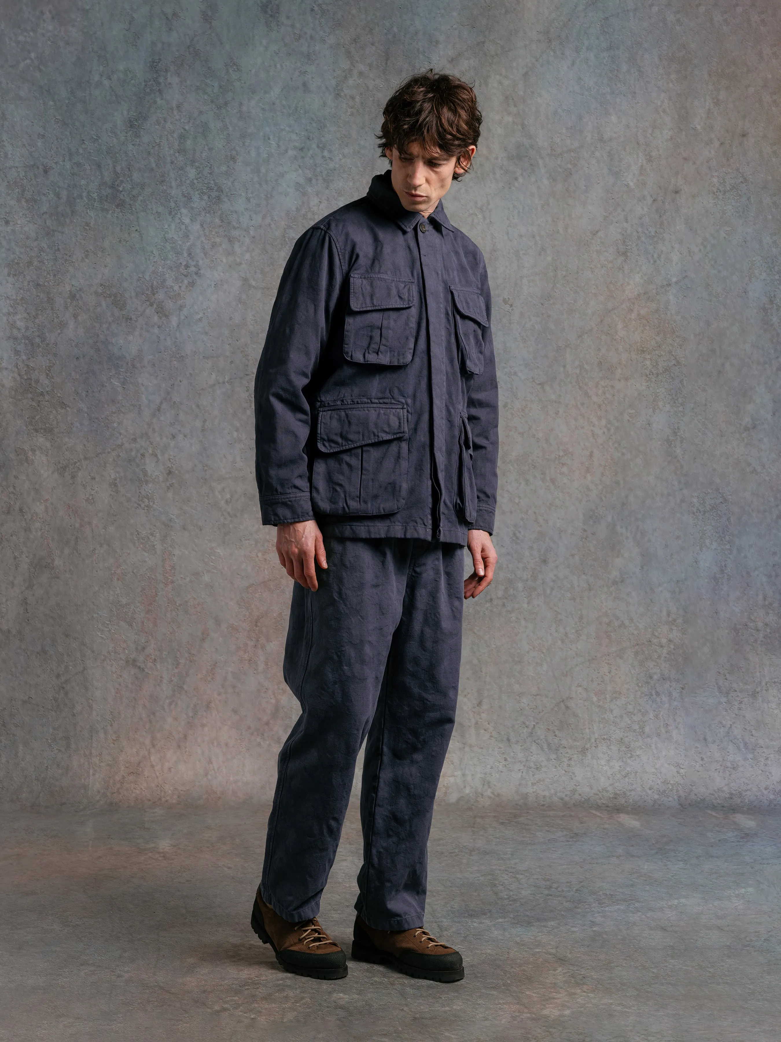 Tyndrum Jacket in Navy Jacquard Ripstop Cotton sold by Kestin product image thumbnail 2