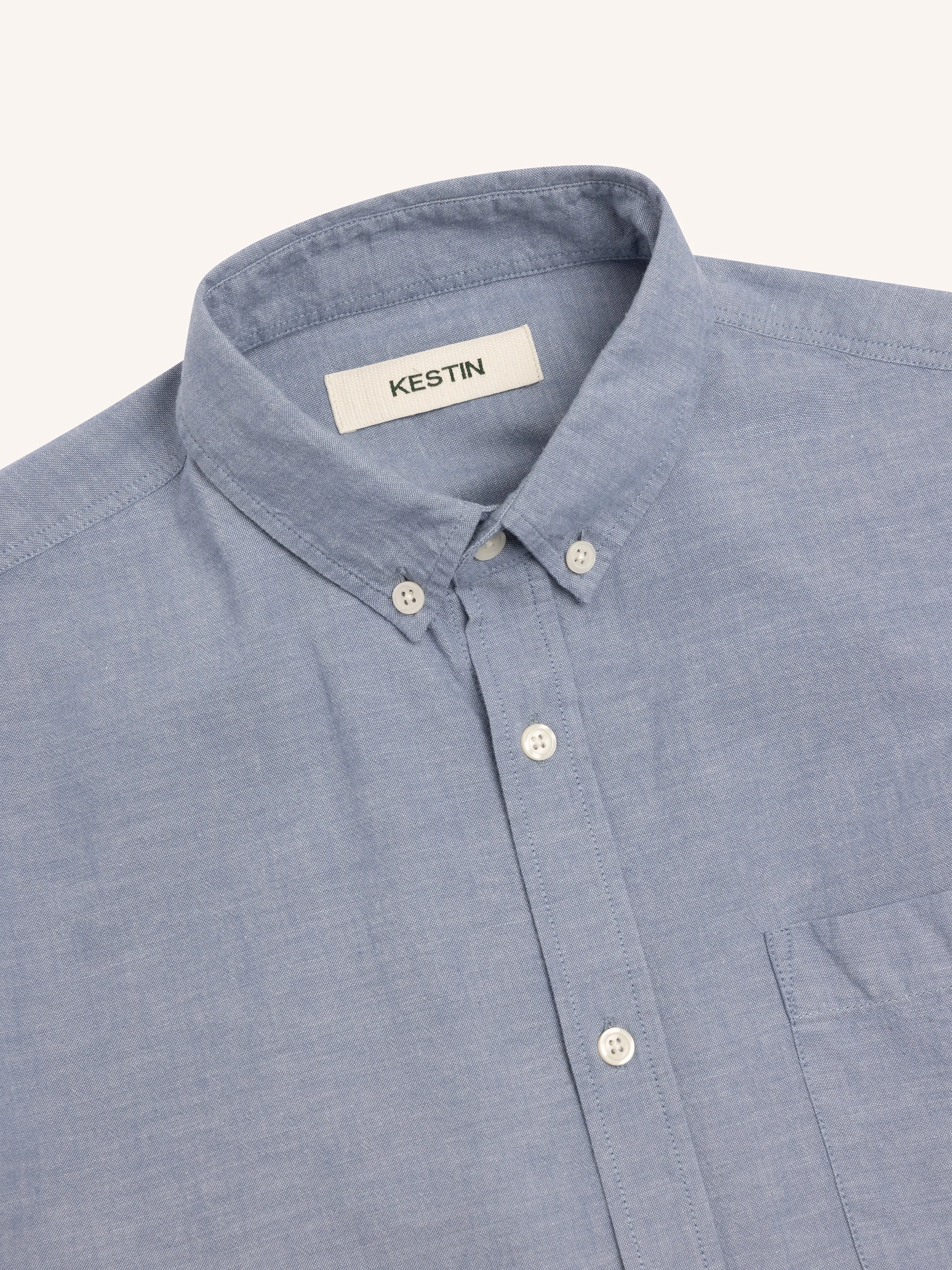 Raeburn Button Down Shirt in Pale Blue Oxford Organic Cotton sold by Kestin product image thumbnail 2