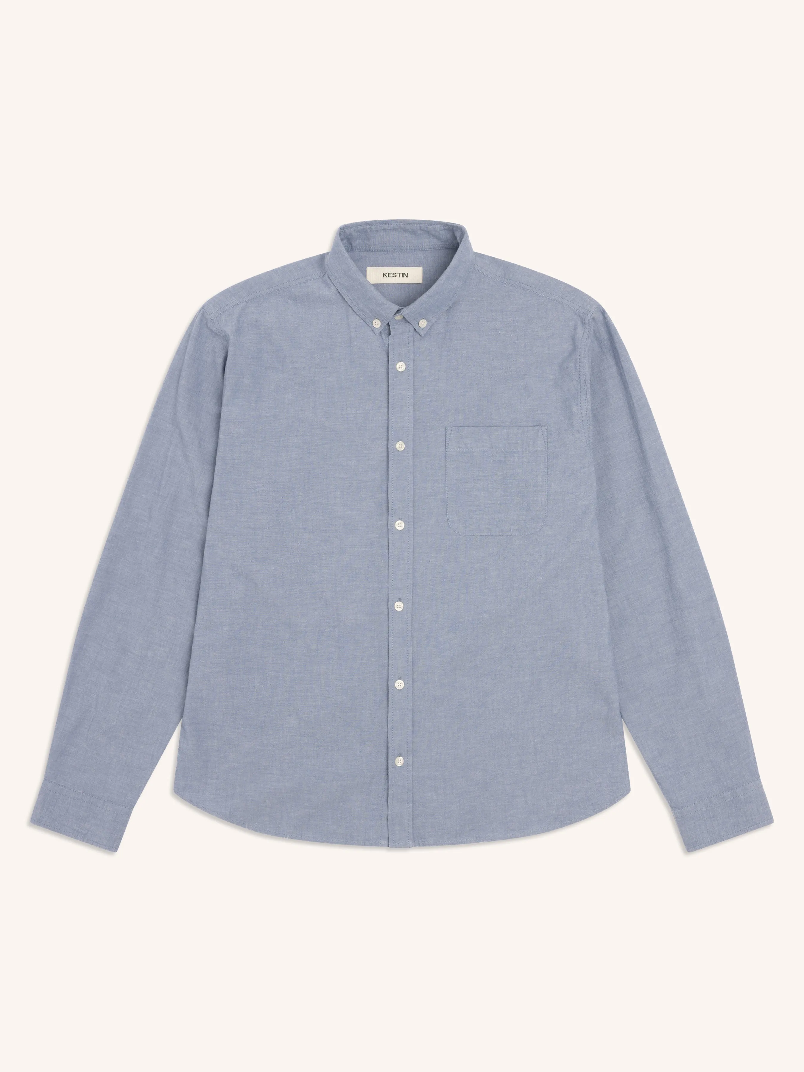 Raeburn Button Down Shirt in Pale Blue Oxford Organic Cotton sold by Kestin