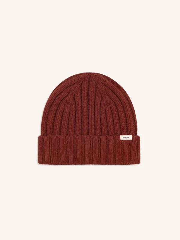 Lindean Beanie in Sienna Lambswool made by Kestin