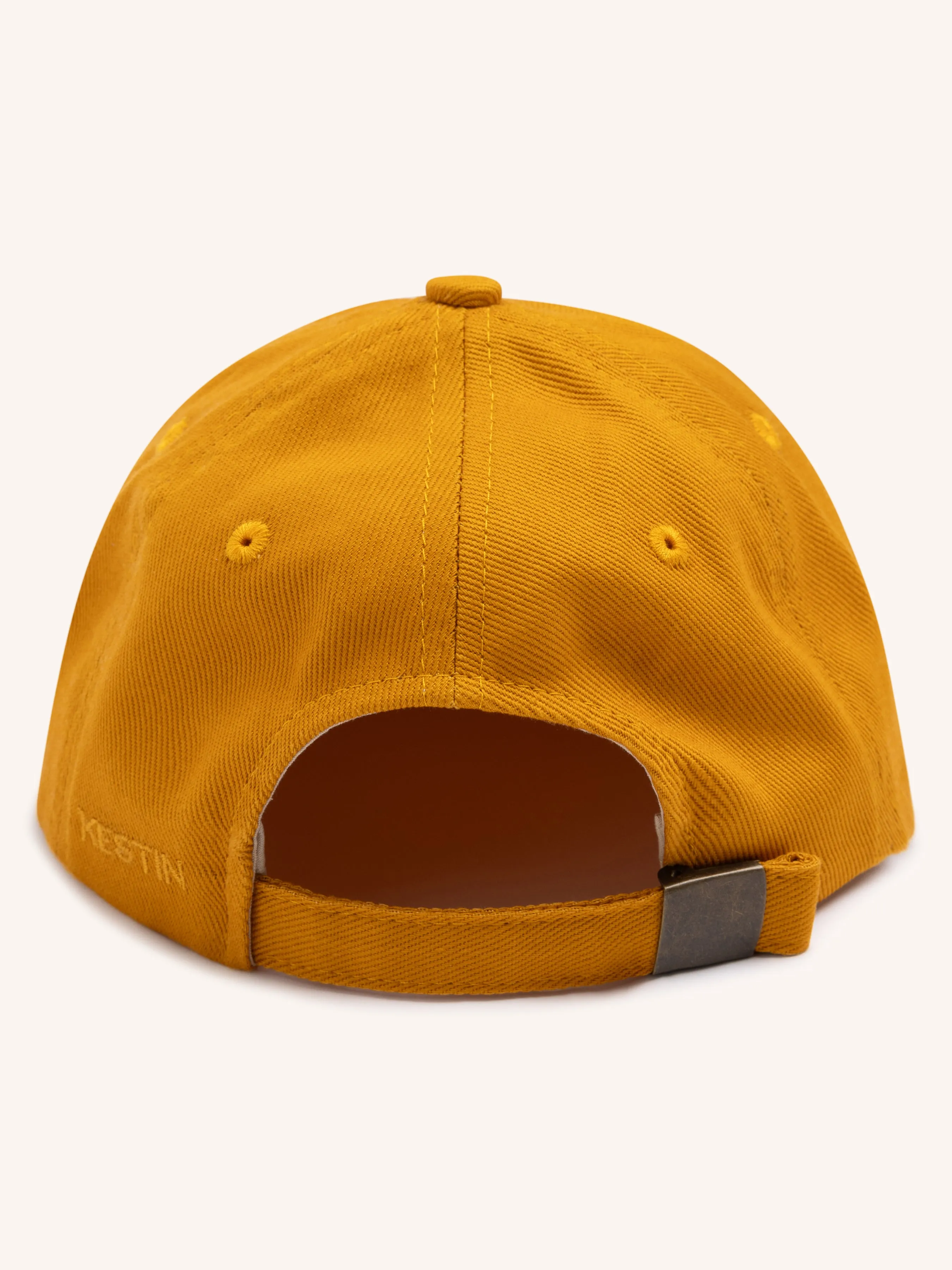 Leuchars Cap in Embroidered Yellow Ochre Twill sold by Kestin product image thumbnail 2