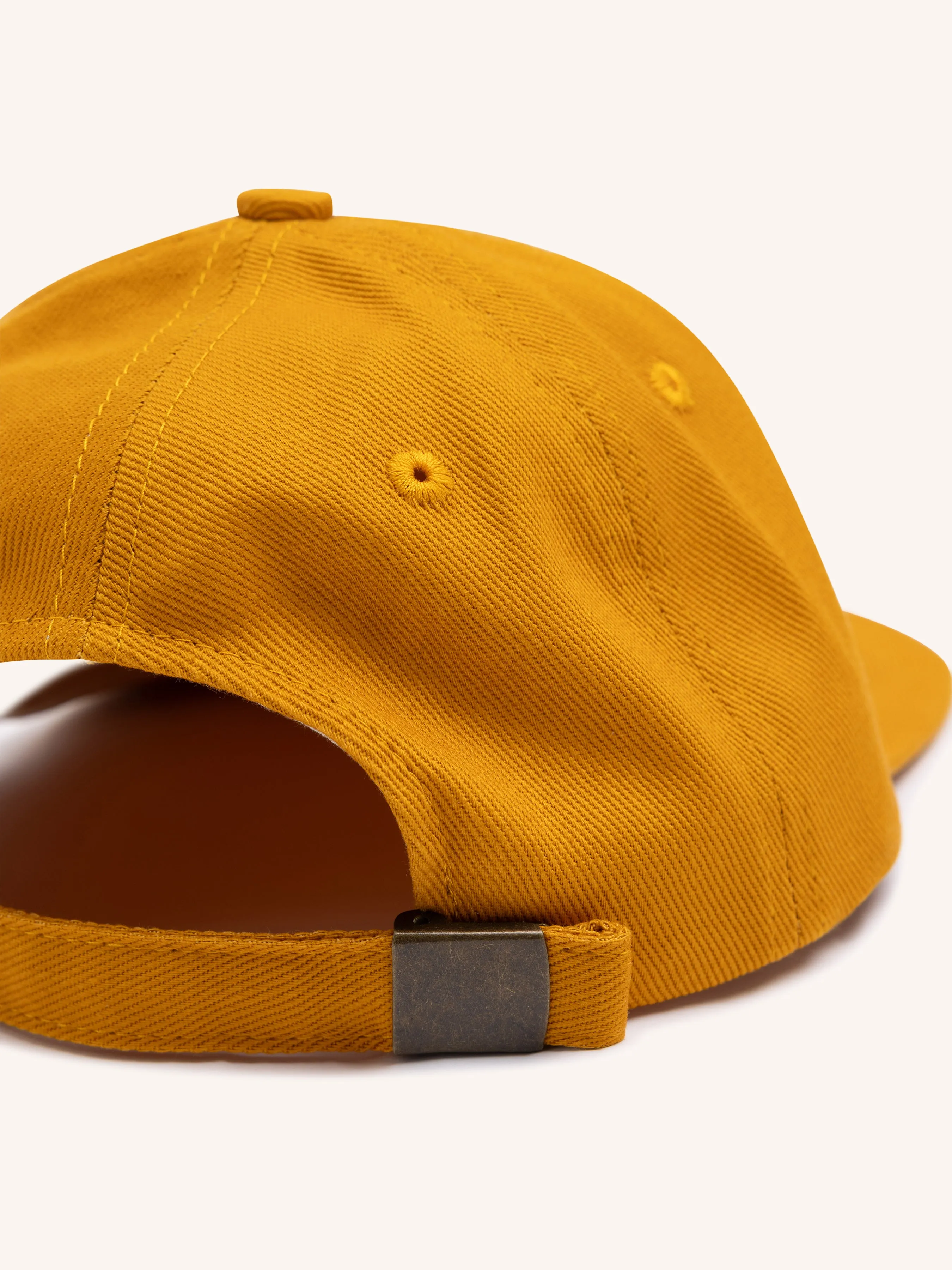 Leuchars Cap in Embroidered Yellow Ochre Twill sold by Kestin product image thumbnail 3