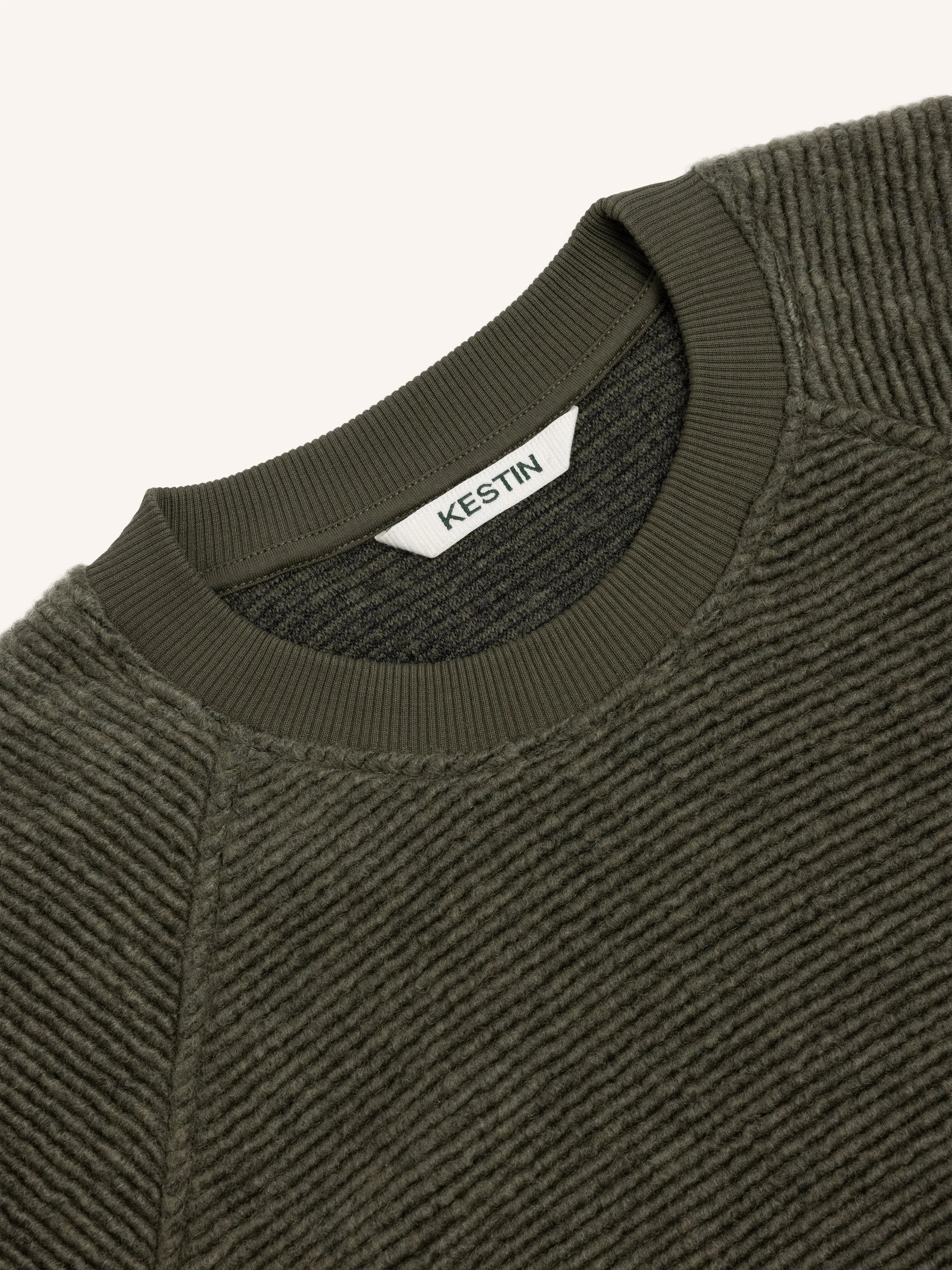 Junction Crew in Olive Ribbed Fleece sold by Kestin product image thumbnail 4