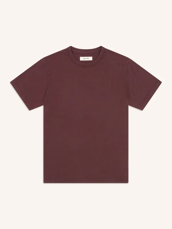 Drem Classic T-Shirt in Plum Cotton Jersey made by Kestin
