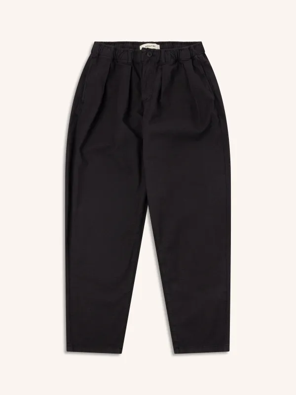 Clyde Pant in Black Ripstop Cotton made by Kestin