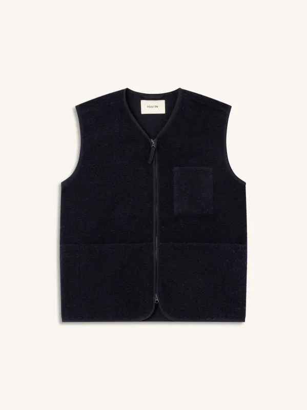 Bute Vest in Navy made by Kestin