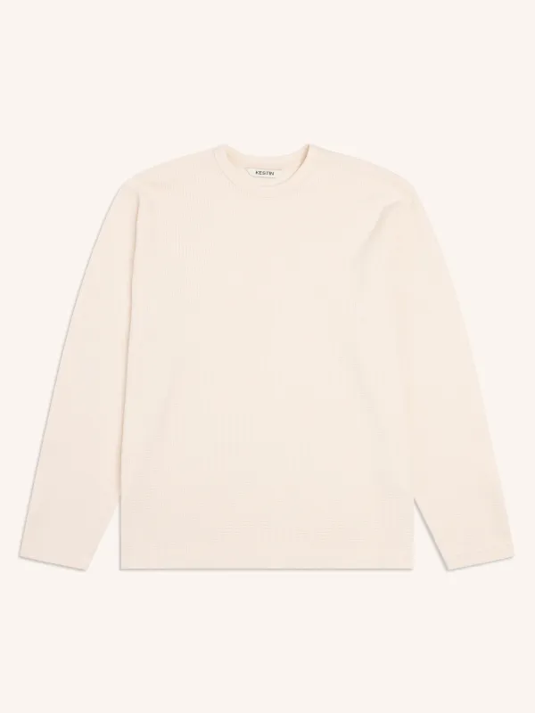 Waternish Long Sleeve Tee in Natural Waffle Cotton made by Kestin