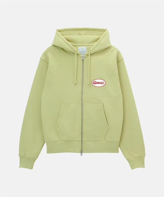 Oval Patch Zip Hooded Sweatshirt made by Gramicci