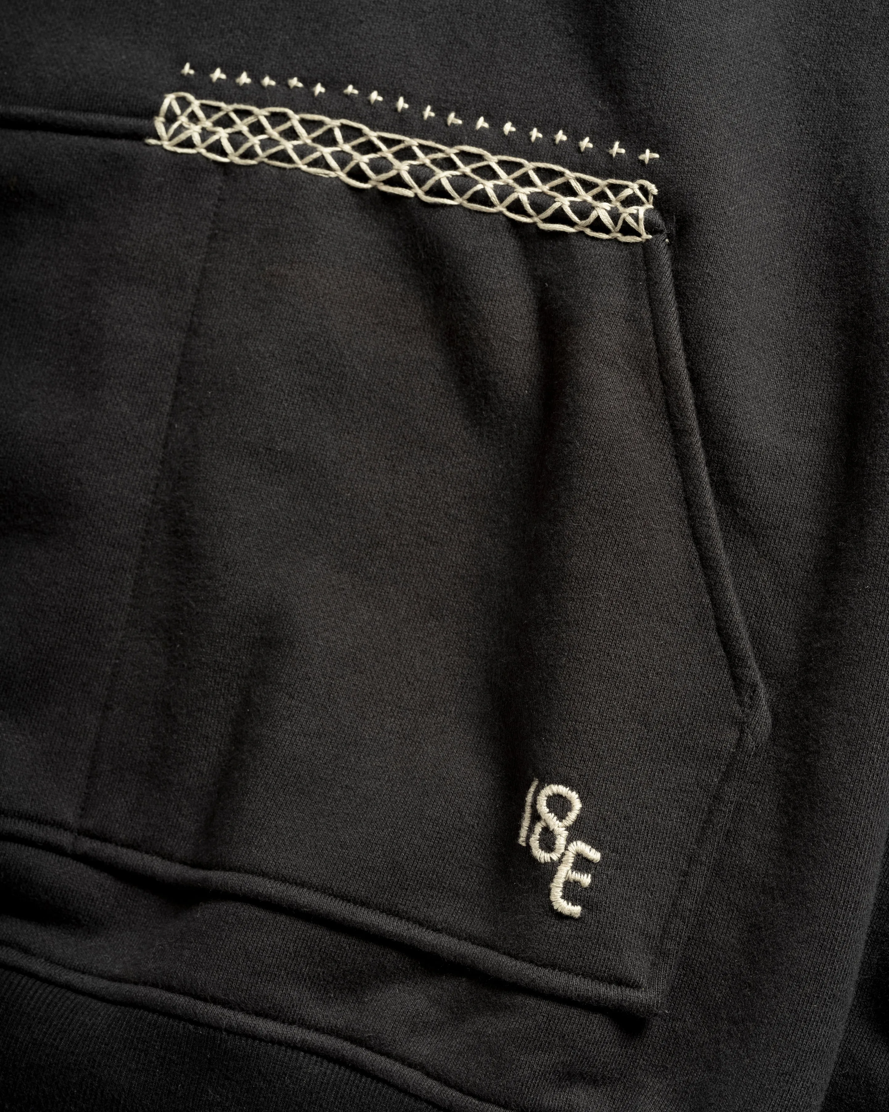 LUGO HOODED SWEATSHIRT - BLACK 19oz. ALL COTTON LOOPBACK TERRY FLEECE sold by 18 East product image thumbnail 3
