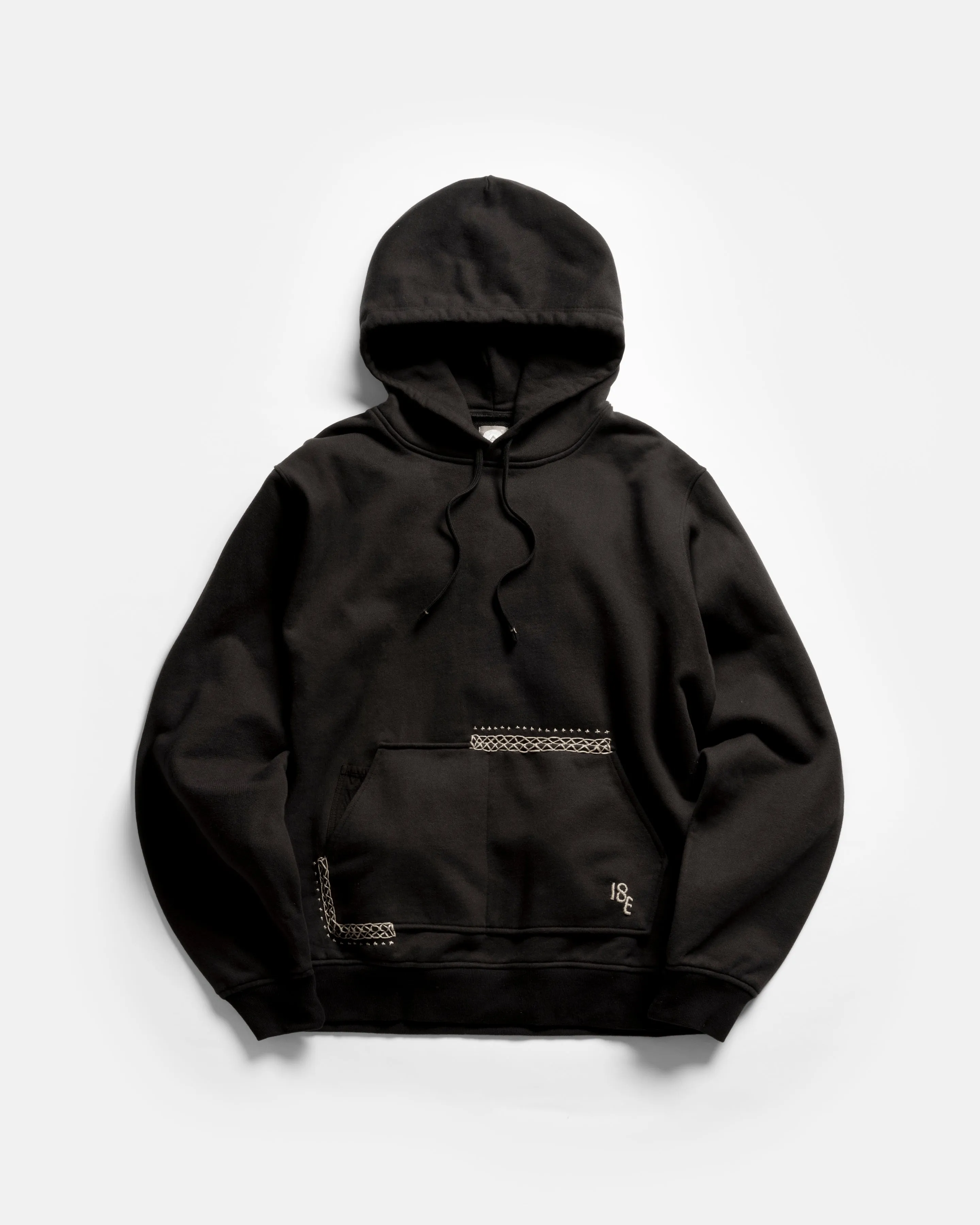 LUGO HOODED SWEATSHIRT - BLACK 19oz. ALL COTTON LOOPBACK TERRY FLEECE sold by 18 East