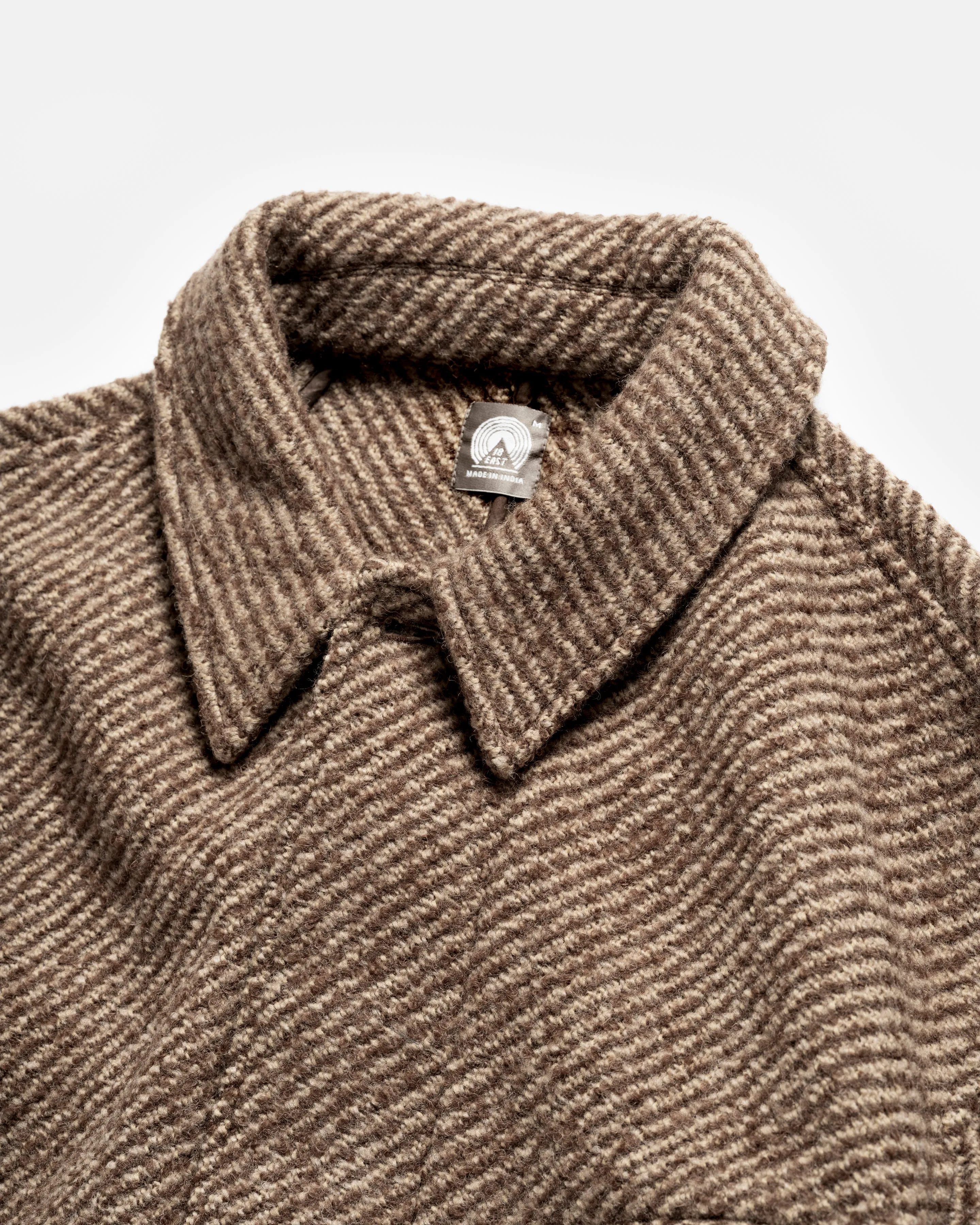 LAMAR HALF RAGLAN TOPCOAT - EARTH / DUNE EXPLODED TWILL ALPACA & WOOL TWEED sold by 18 East product image thumbnail 2