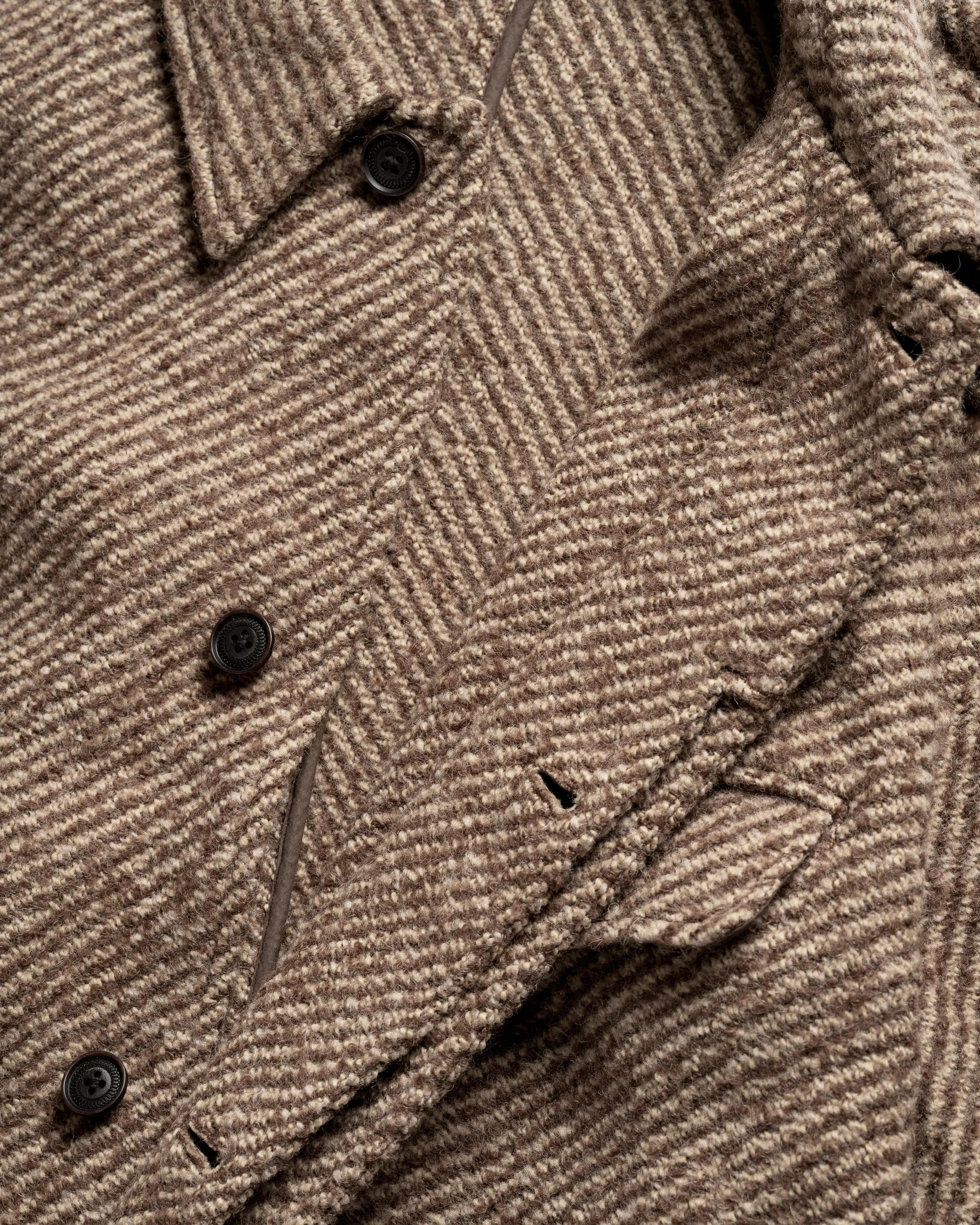 LAMAR HALF RAGLAN TOPCOAT - EARTH / DUNE EXPLODED TWILL ALPACA & WOOL TWEED sold by 18 East product image thumbnail 5