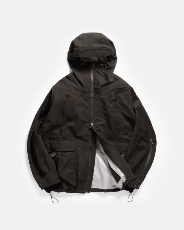 CASCADE OUTDOOR PROTECTION SYSTEM HOODED SHELL - BLACK WATER-REPELLENT 3L BONDED MEMBRANE sold by 18 East