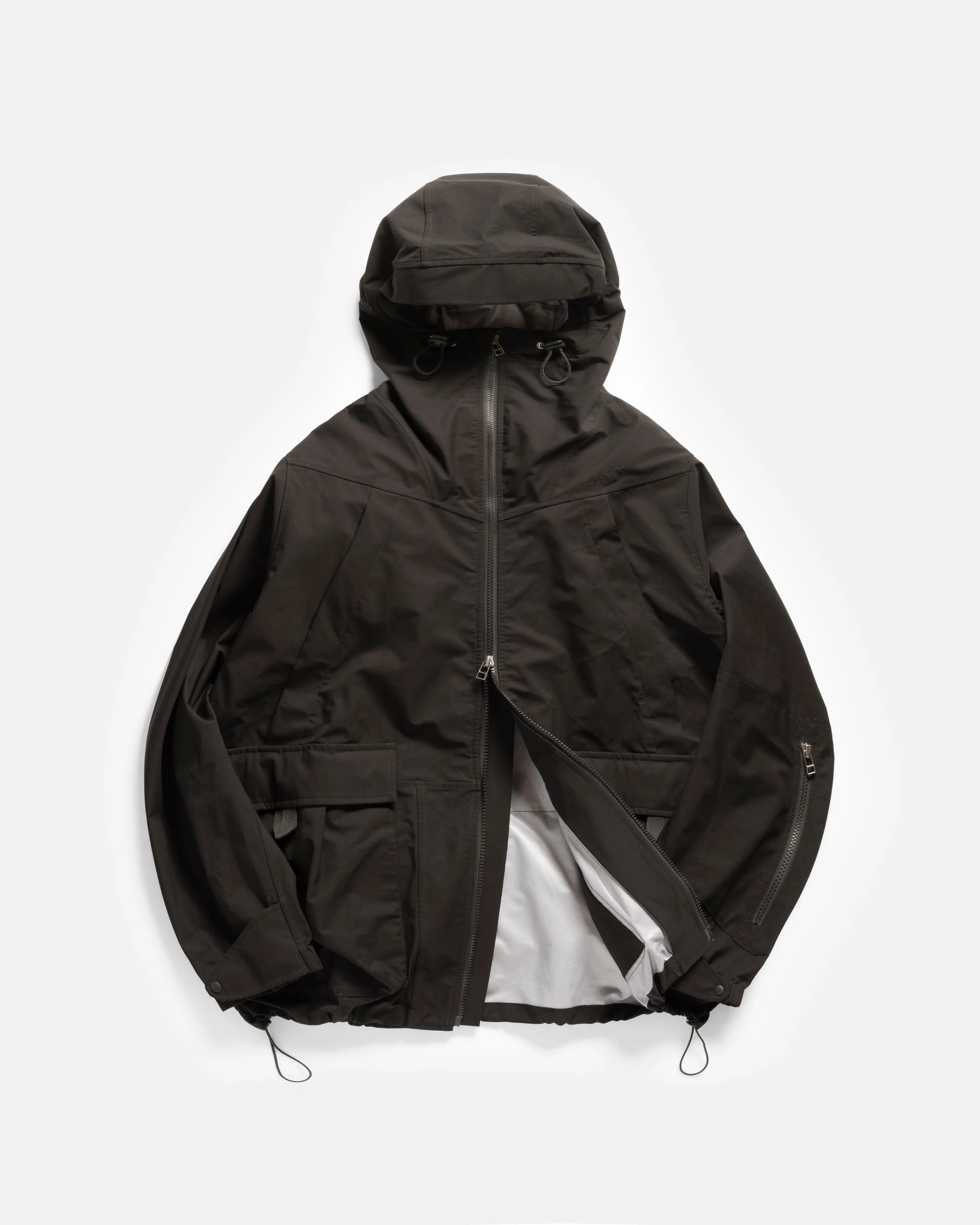 CASCADE OUTDOOR PROTECTION SYSTEM HOODED SHELL - BLACK WATER-REPELLENT 3L BONDED MEMBRANE sold by 18 East