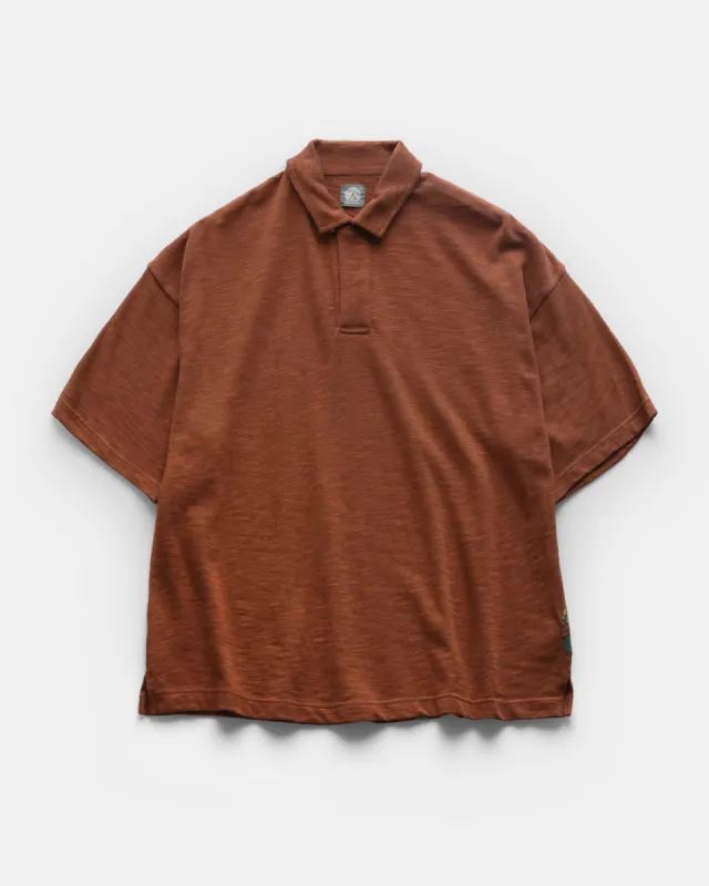 PETER SS BIG POLO - RUSSET 9.2 oz SLUB COTTON JERSEY sold by 18 East