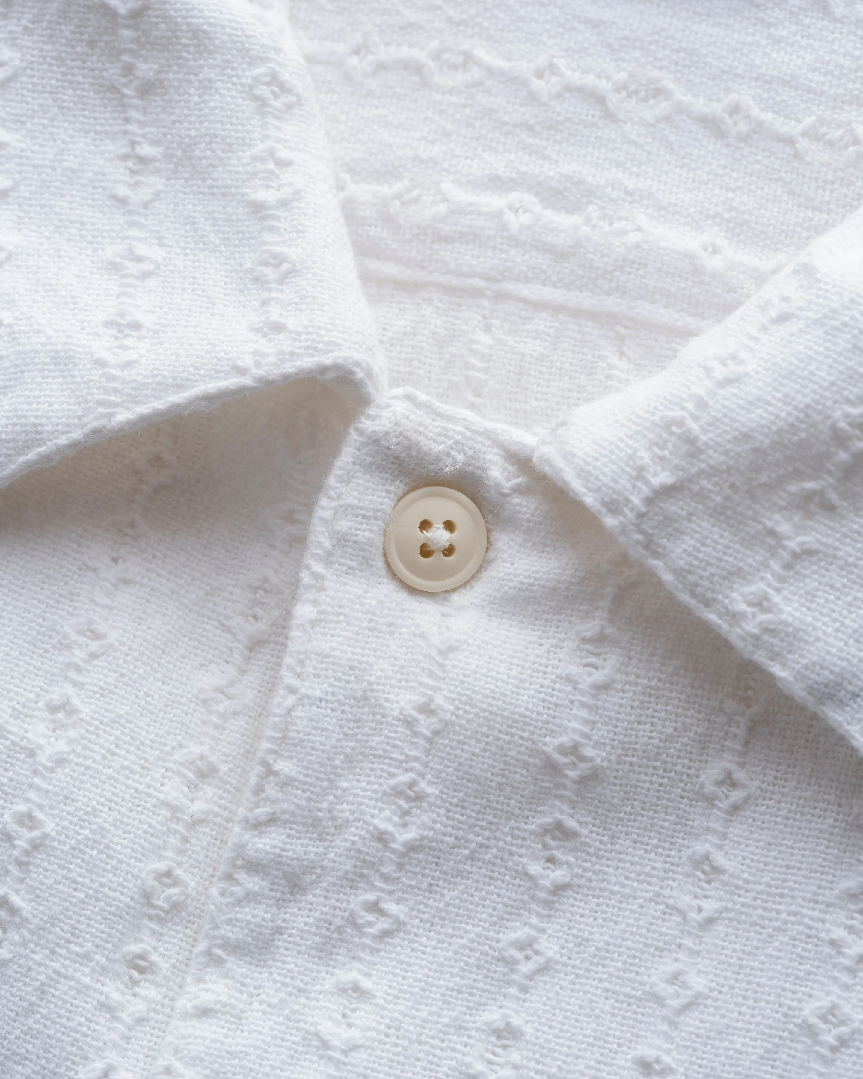 SS ISLE SHIRT - WHITE / BLACK HAND EMBROIDERED KHADI COTTON MESH sold by 18 East product image thumbnail 4