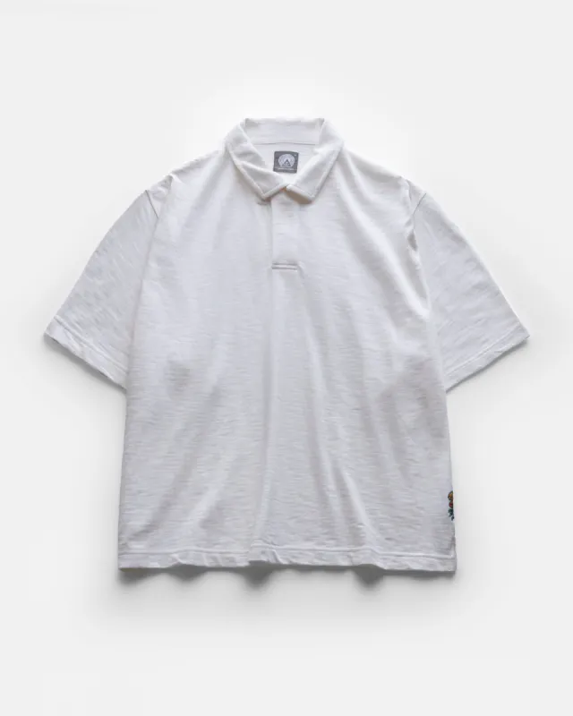 PETER SS BIG POLO - BONE 9.2 oz SLUB COTTON JERSEY sold by 18 East