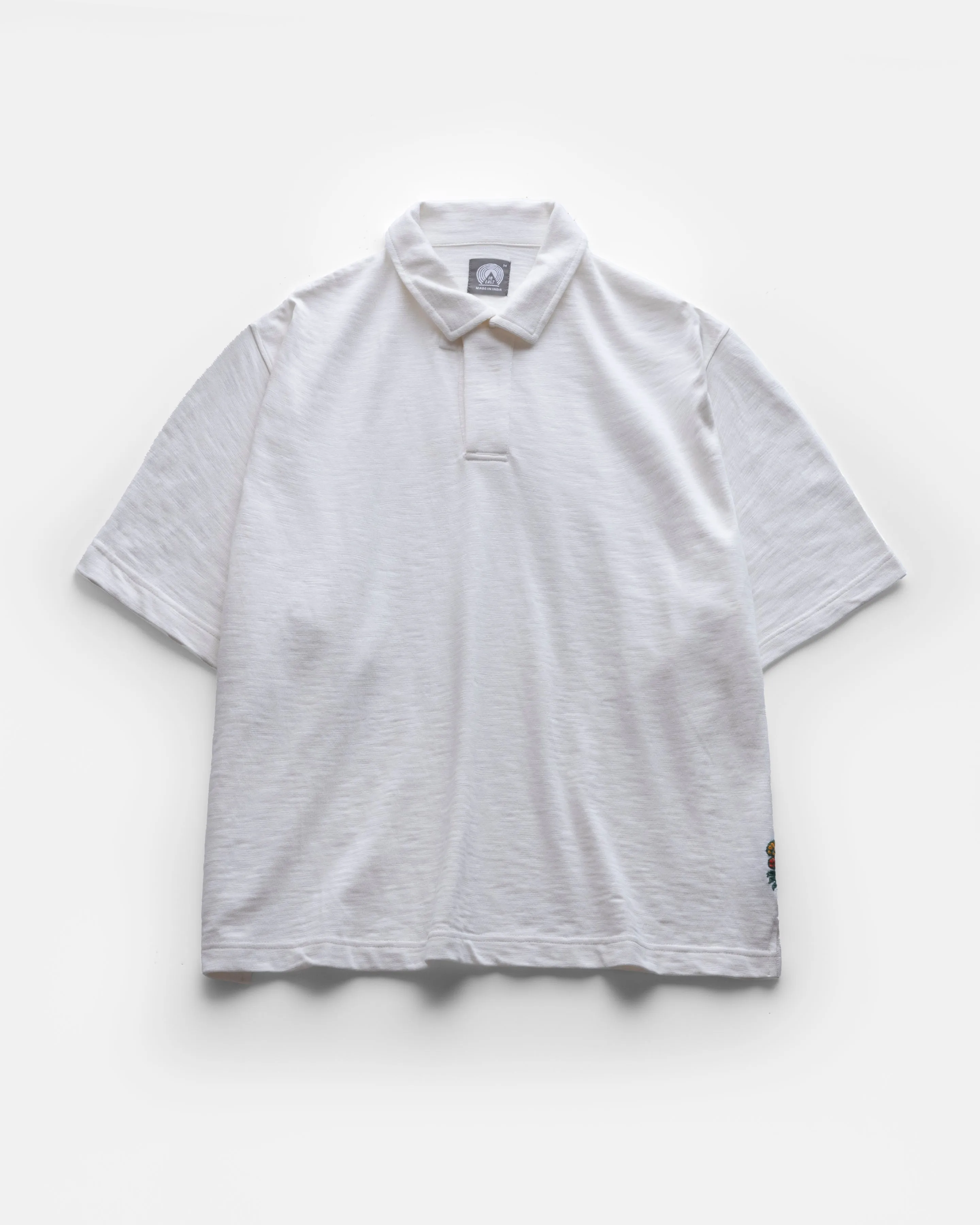 PETER SS BIG POLO - BONE 9.2 oz SLUB COTTON JERSEY sold by 18 East
