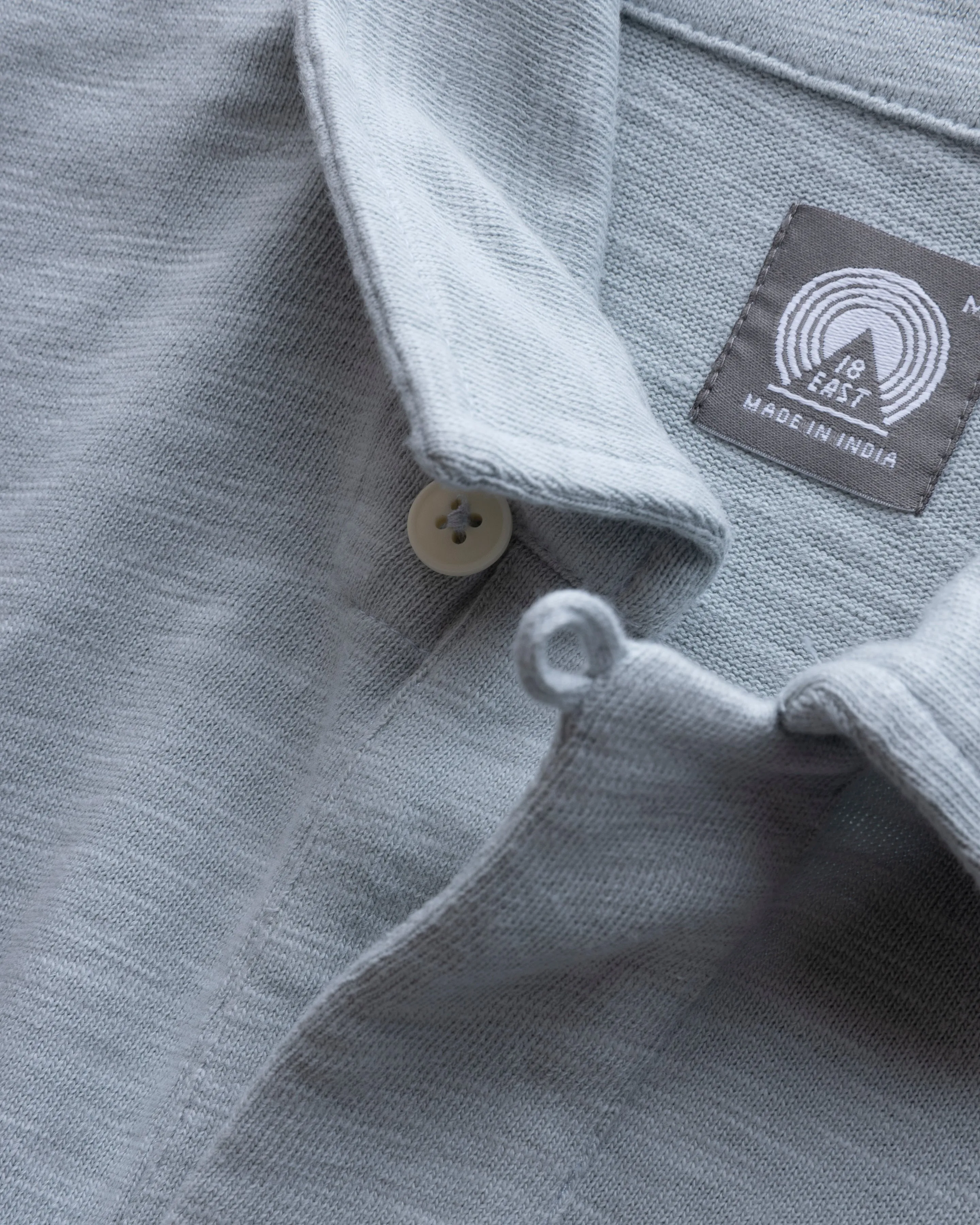 PETER SS BIG POLO - BARELY INDIGO 9.2 oz SLUB COTTON JERSEY sold by 18 East product image thumbnail 4