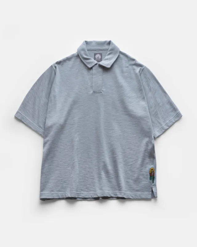 PETER SS BIG POLO - BARELY INDIGO 9.2 oz SLUB COTTON JERSEY sold by 18 East