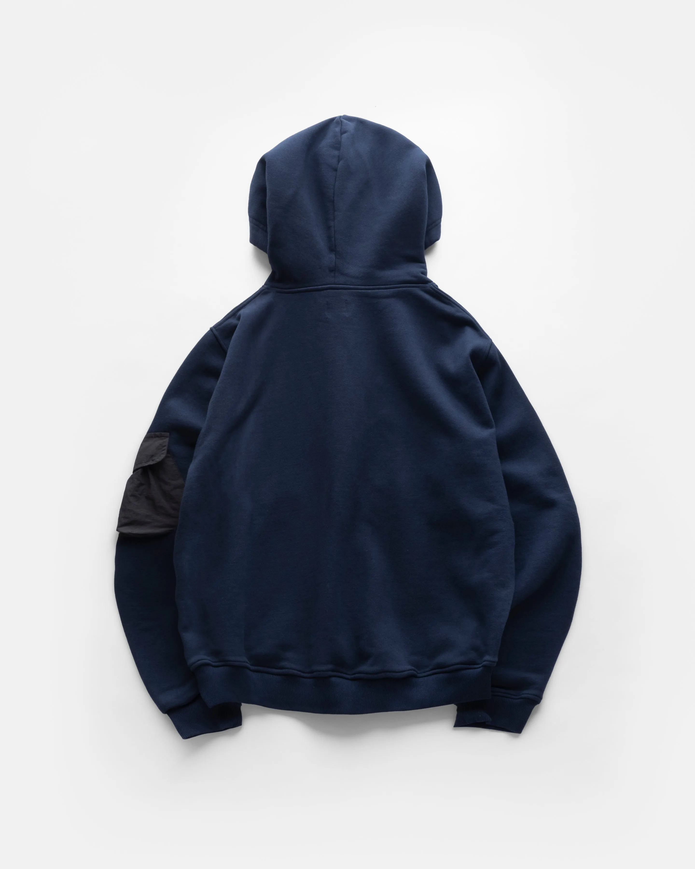 EASTAC HOODED SWEATSHIRT - NAVY / BLACK 19oz. ALL COTTON LOOPBACK TERRY FLEECE AND FEATHERWEIGHT MICRO RIPSTOP NYLON sold by 18 East product image thumbnail 5