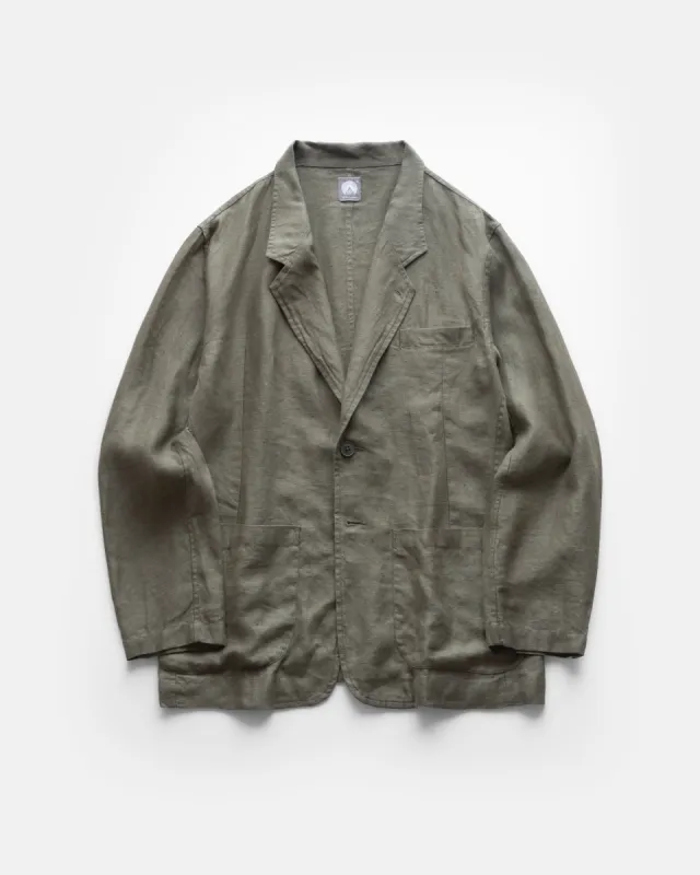 BRERA SINGLE BREASTED BLAZER - ARMY LINEN TWILL sold by 18 East