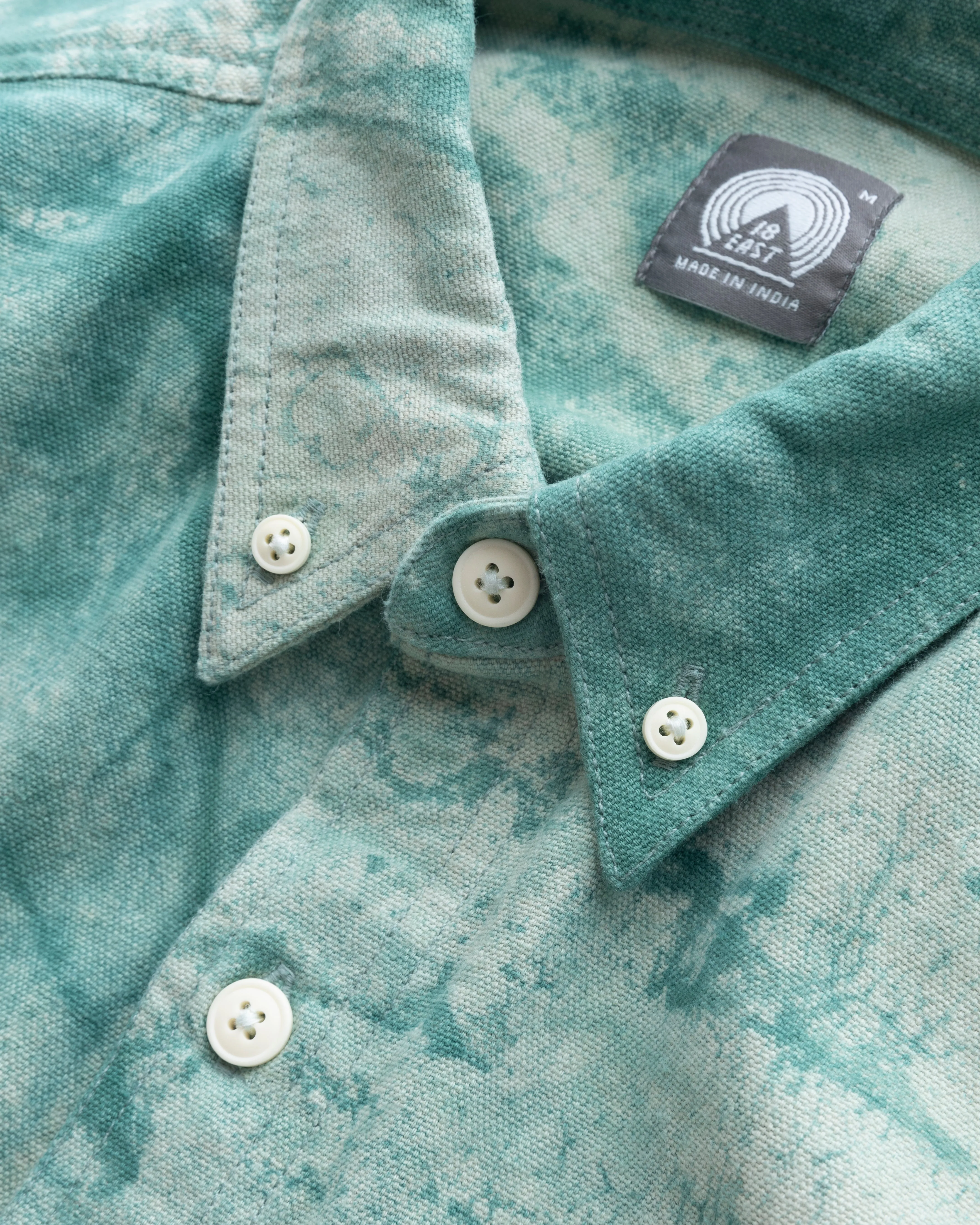 WOLF BUTTON-DOWN SHIRT - GRASS DABU DYED OXFORD CLOTH sold by 18 East product image thumbnail 2