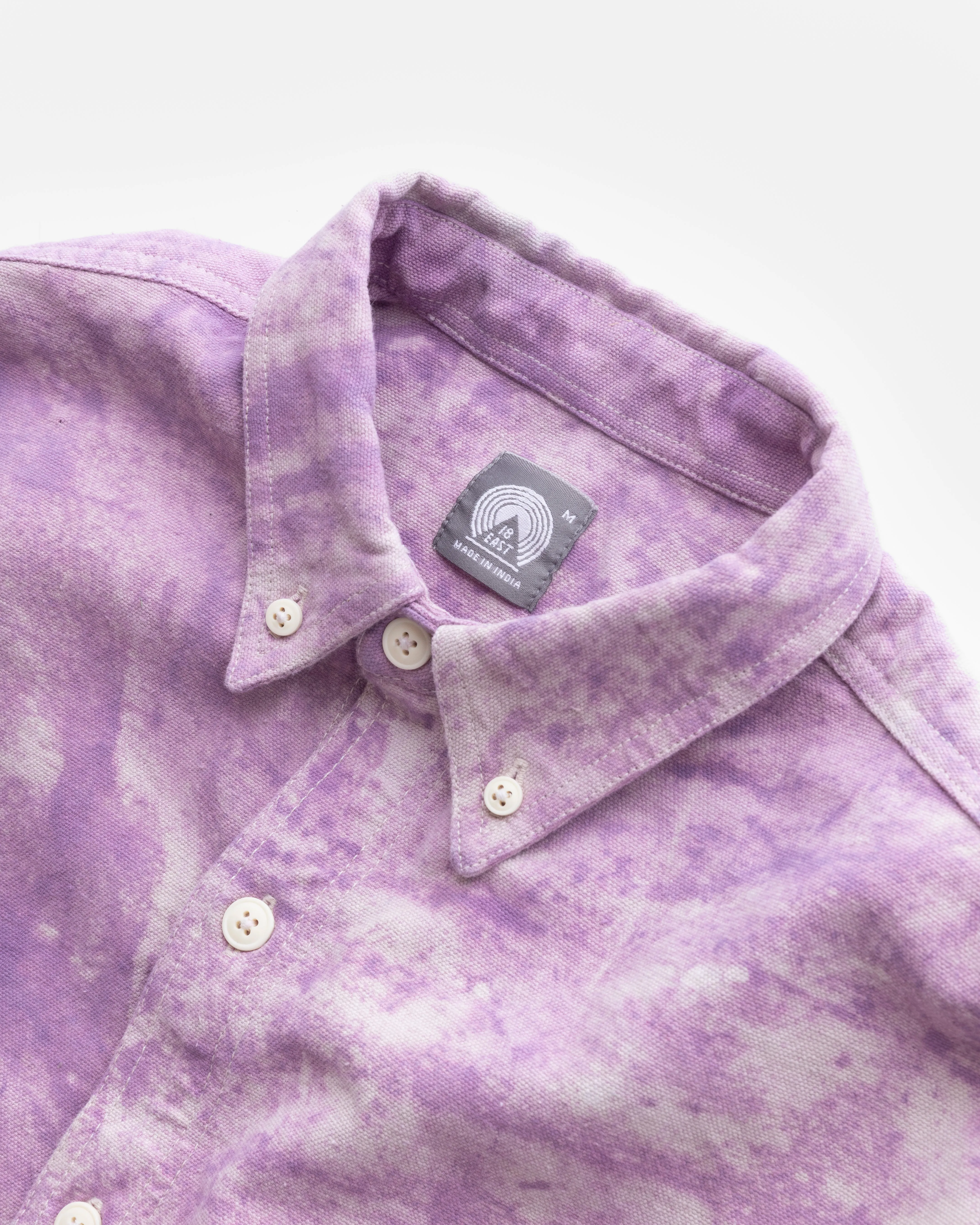 WOLF BUTTON-DOWN SHIRT - LILAC DABU DYED OXFORD CLOTH sold by 18 East product image thumbnail 2