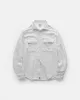 FIELD SHIRT - WHITE TRIPLE GAUZE COTTON WITH NATURALLY DYED HAND MENDING sold by 18 East