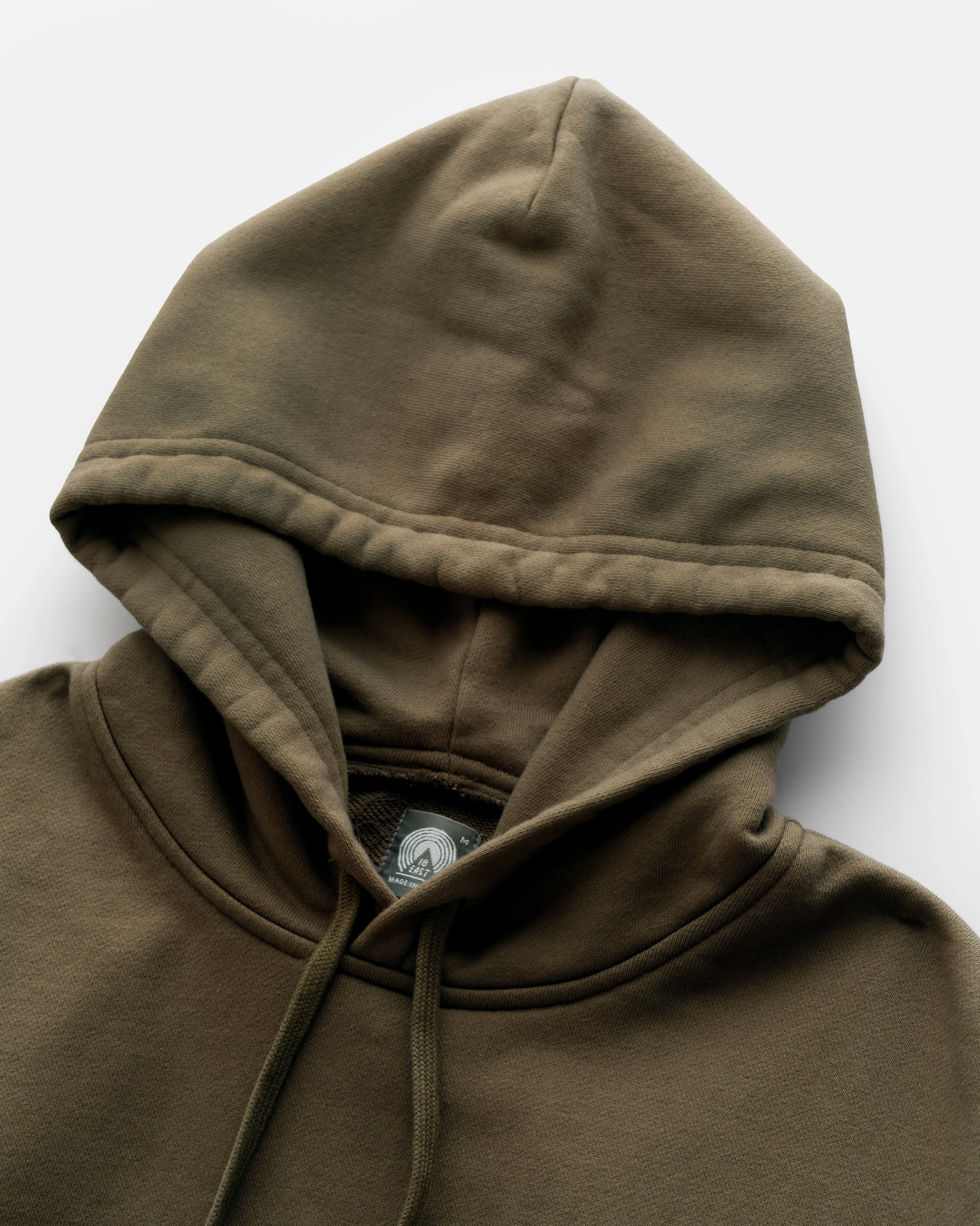 LUGO HOODED SWEATSHIRT - COVERT GREEN 19oz. ALL COTTON LOOPBACK TERRY FLEECE sold by 18 East product image thumbnail 2