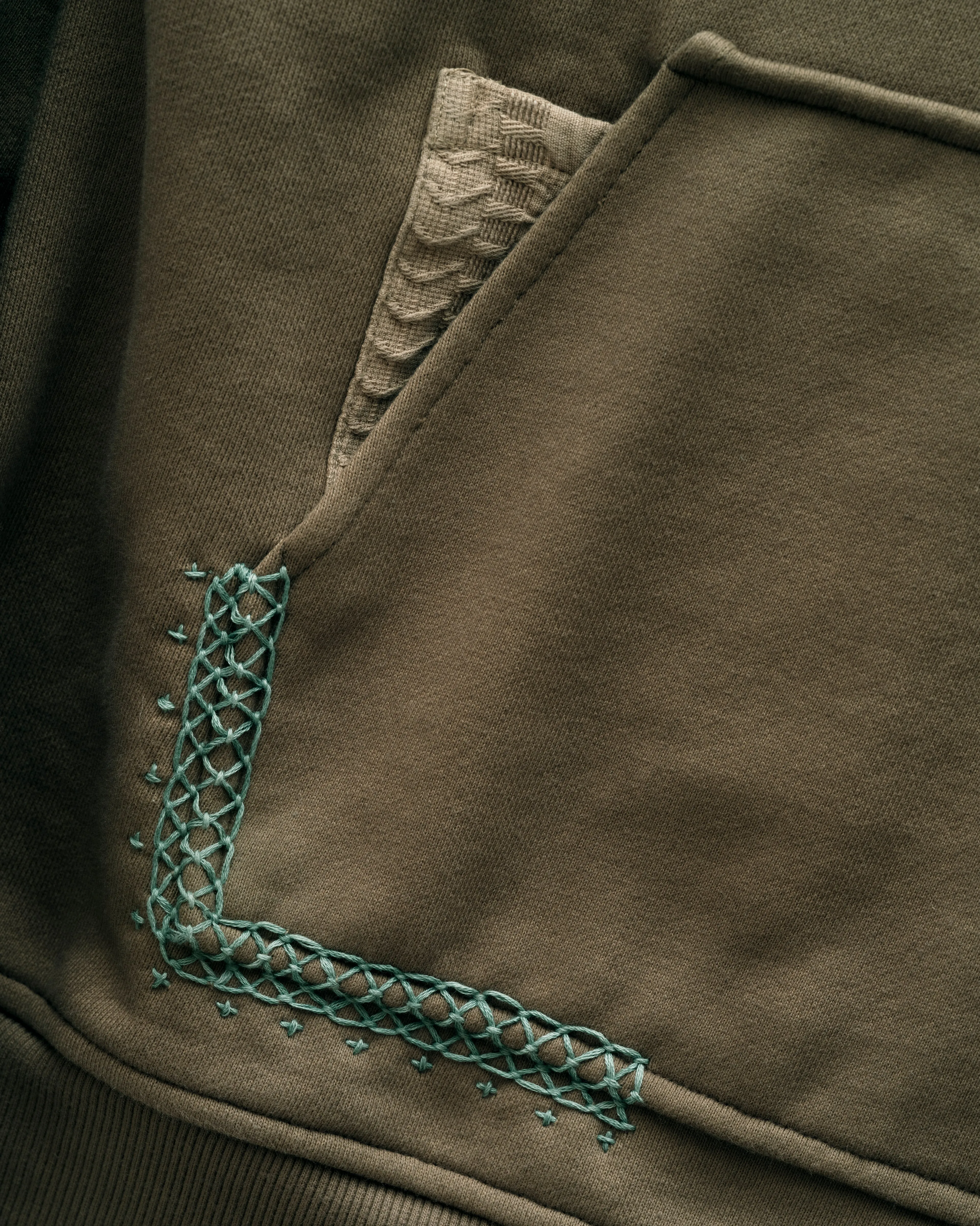 LUGO HOODED SWEATSHIRT - COVERT GREEN 19oz. ALL COTTON LOOPBACK TERRY FLEECE sold by 18 East product image thumbnail 5