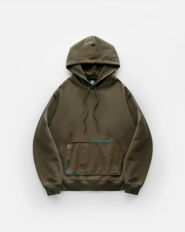 LUGO HOODED SWEATSHIRT - COVERT GREEN 19oz. ALL COTTON LOOPBACK TERRY FLEECE sold by 18 East
