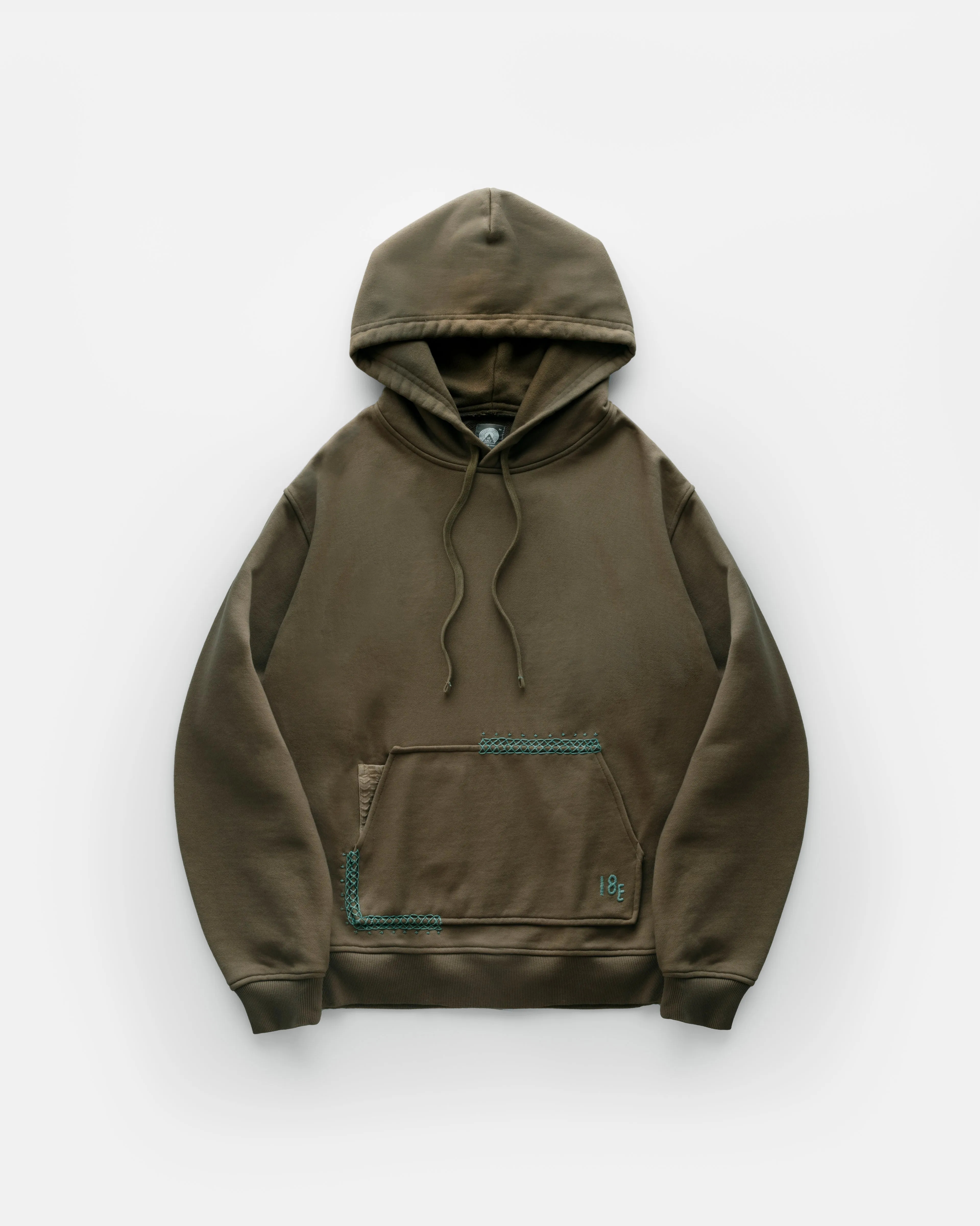 LUGO HOODED SWEATSHIRT - COVERT GREEN 19oz. ALL COTTON LOOPBACK TERRY FLEECE sold by 18 East