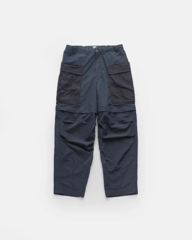 GLEN ZIP-OFF CARGO PANT - NAVY WATER-REPELLENT MICRO RIPSTOP NYLON / MIDNIGHT 60/40 RIPSTOP sold by 18 East