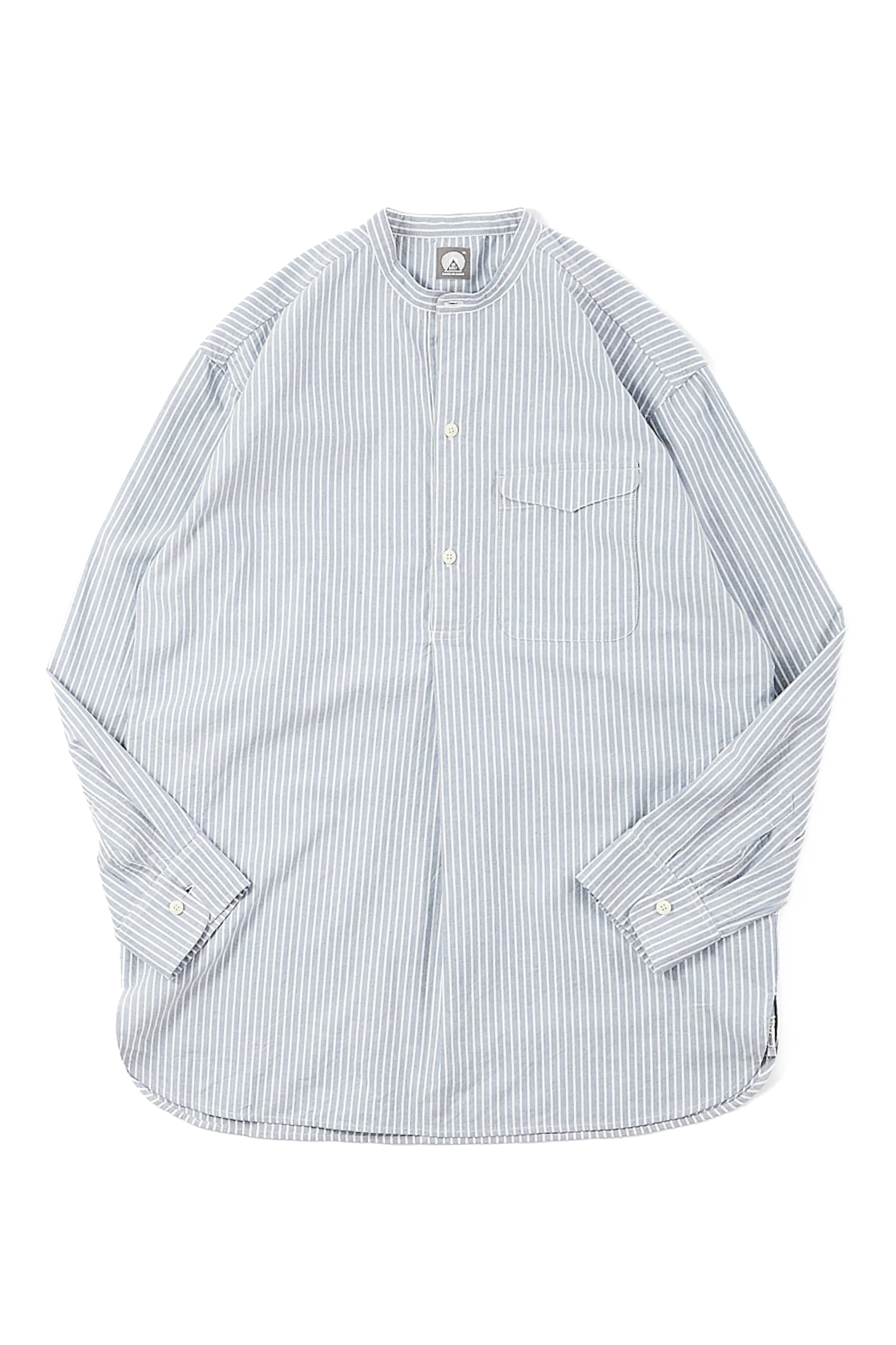 ANKIT KURTA - INDIGO / WHITE STRIPE OXFORD CLOTH sold by 18 East