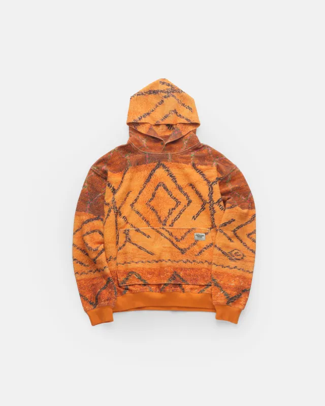 INDORF SNAP NECK HOODED SWEATSHIRT - GINGER TROMPE L'OEIL AZILAL REVERSE LOOPBACK TERRY sold by 18 East