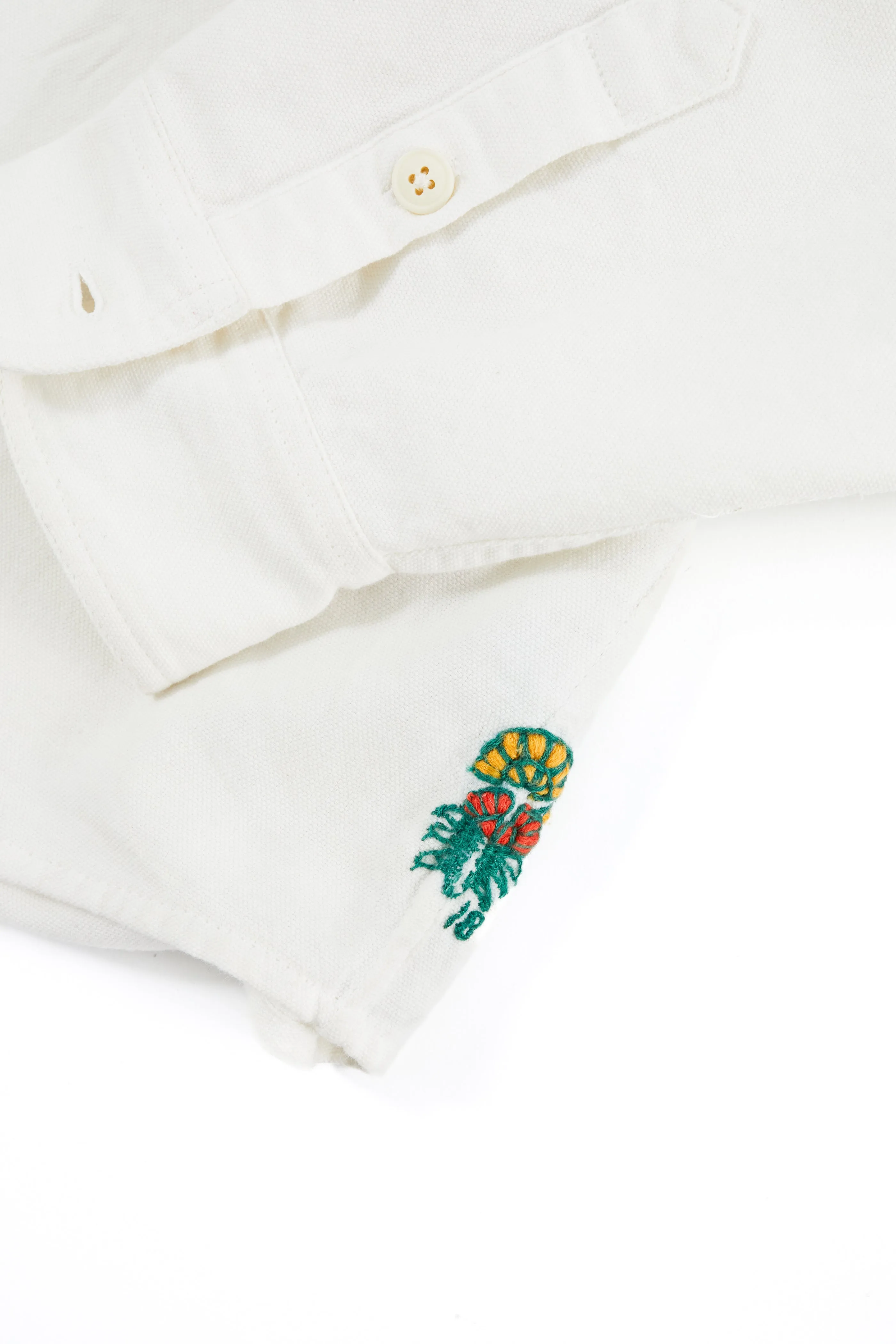 WOLF BUTTON-DOWN SHIRT - WHITE OXFORD CLOTH sold by 18 East product image thumbnail 2