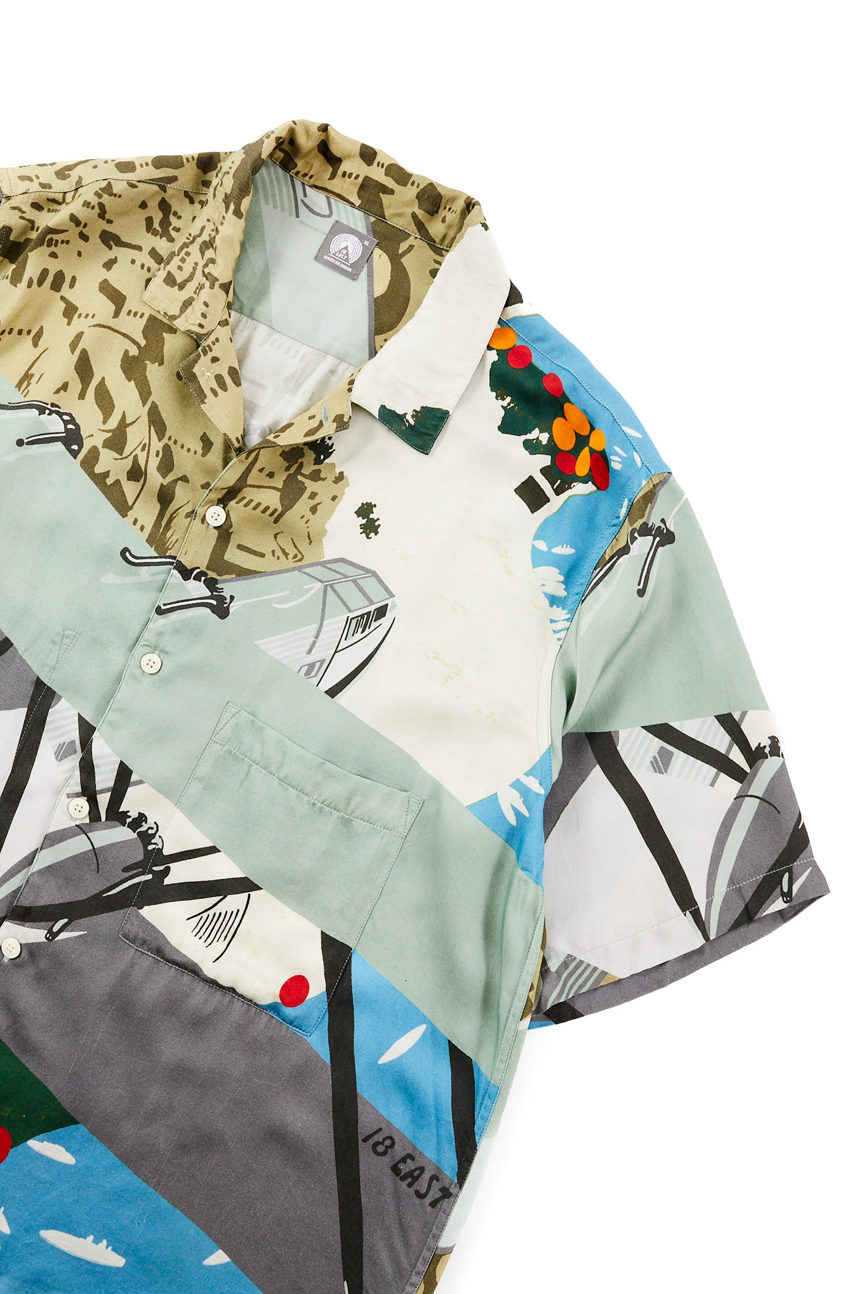 ISLE SS SHIRT - FLYOVER PRINTED VEGAN SILK sold by 18 East product image thumbnail 3