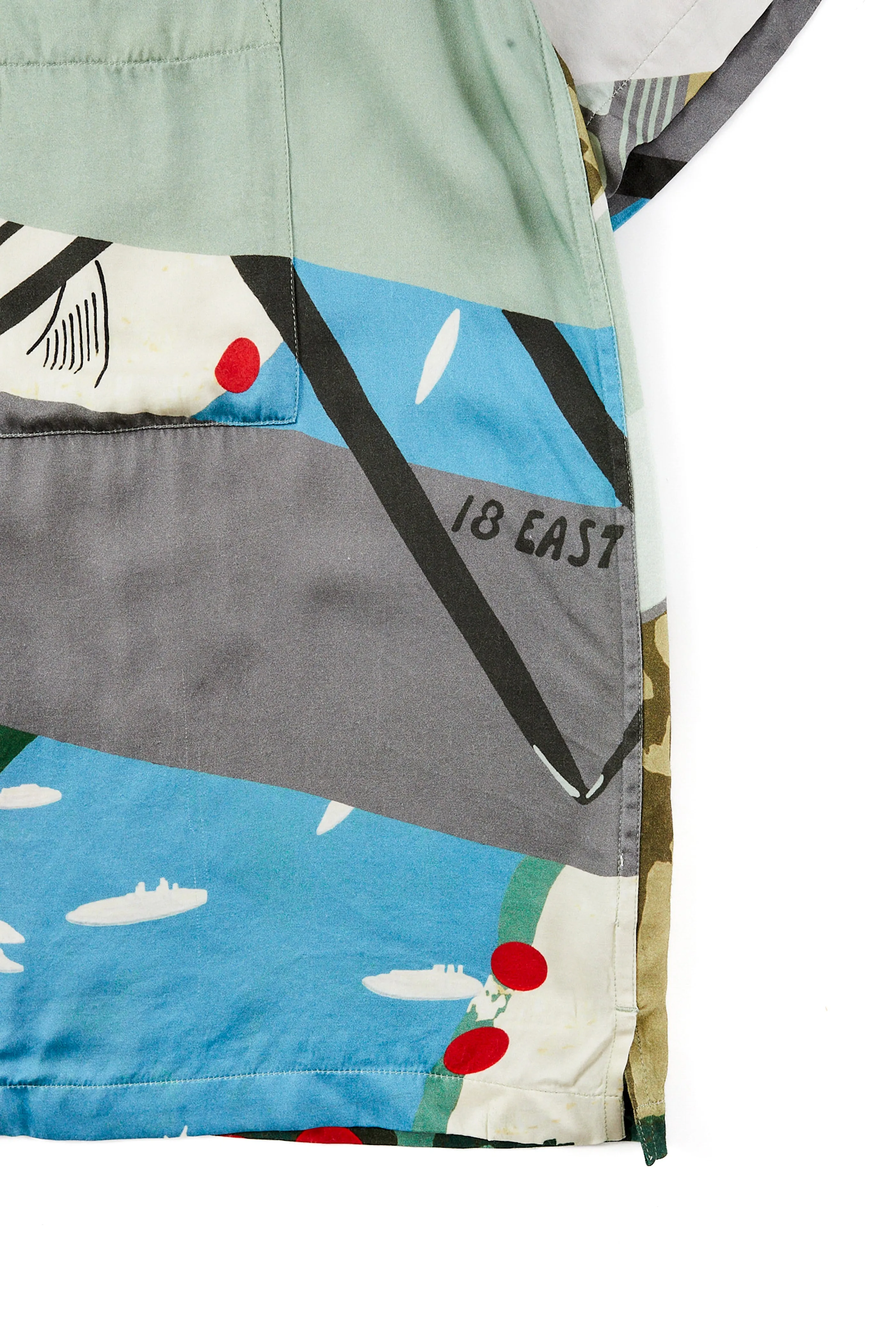 ISLE SS SHIRT - FLYOVER PRINTED VEGAN SILK sold by 18 East product image thumbnail 2