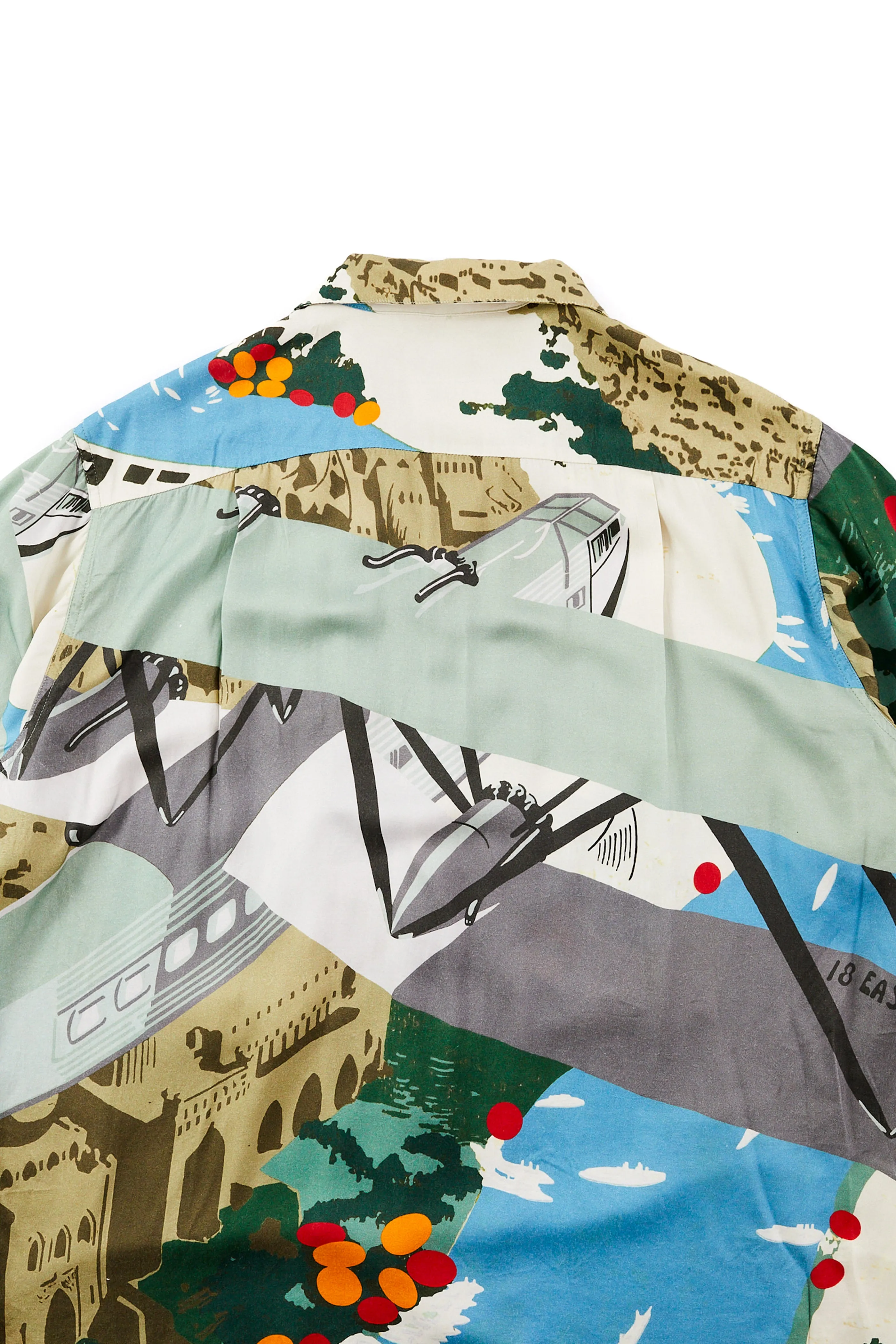 ISLE SS SHIRT - FLYOVER PRINTED VEGAN SILK sold by 18 East product image thumbnail 4