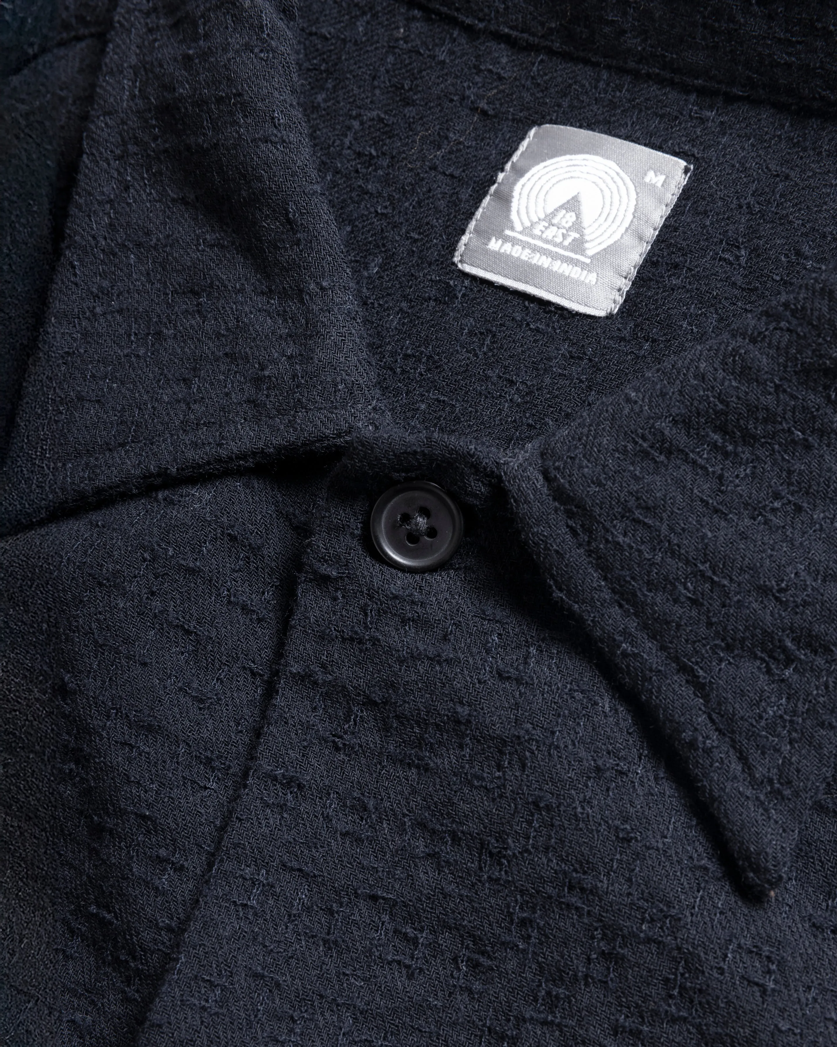WES STRAIGHT HEM WORK SHIRT - MIDNIGHT NAVY WORSTED WOOL DOBBY sold by 18 East product image thumbnail 3
