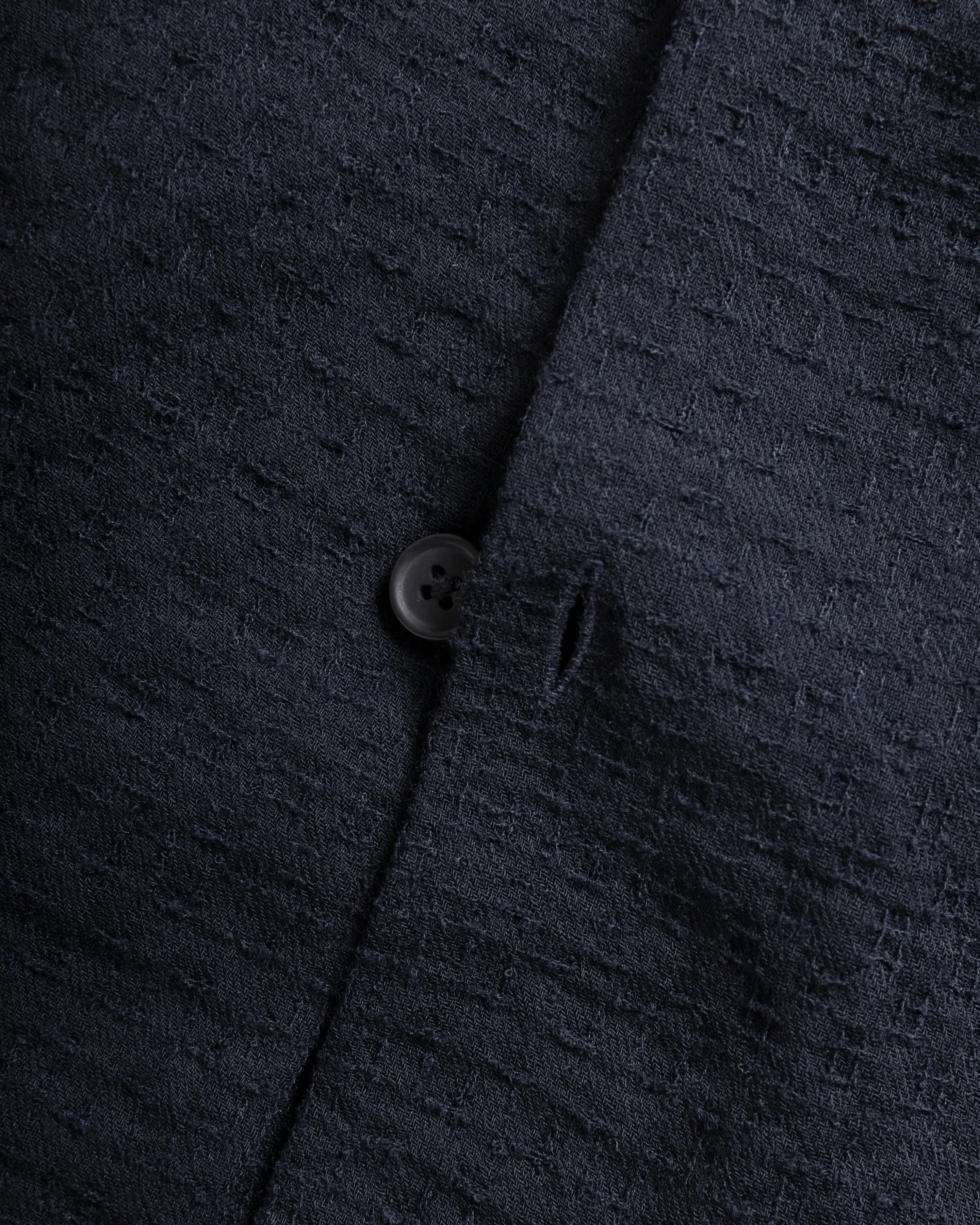 WES STRAIGHT HEM WORK SHIRT - MIDNIGHT NAVY WORSTED WOOL DOBBY sold by 18 East product image thumbnail 4