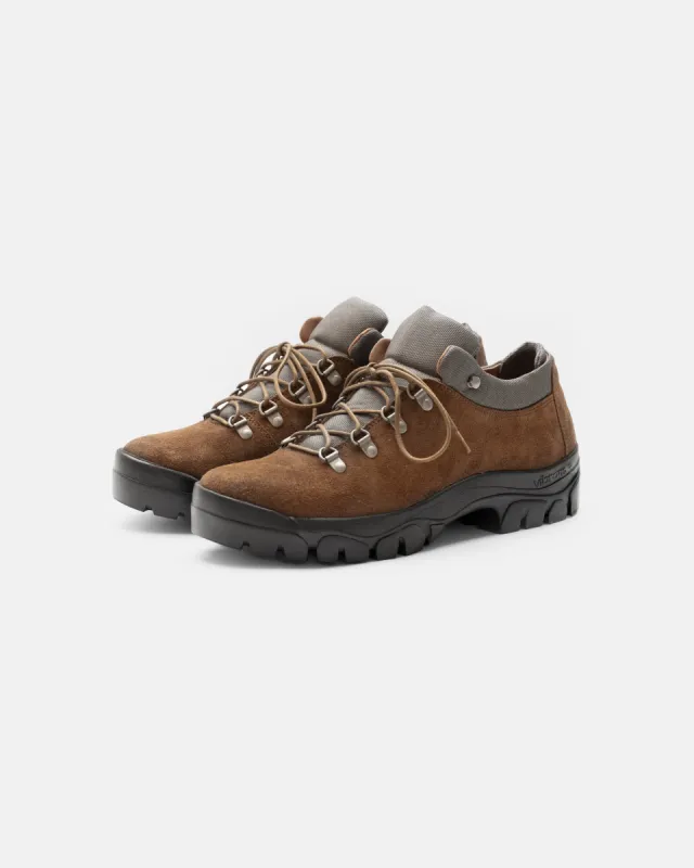 OAKLEDGE HIKER LOW BOOT - ALMOND ITALIAN SUEDE WITH SAGE CORDURA sold by 18 East