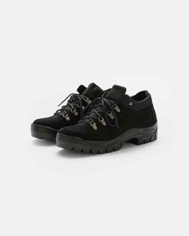 OAKLEDGE HIKER LOW BOOT - TONAL BLACK ITALIAN SUEDE / CORDURA made by 18 East