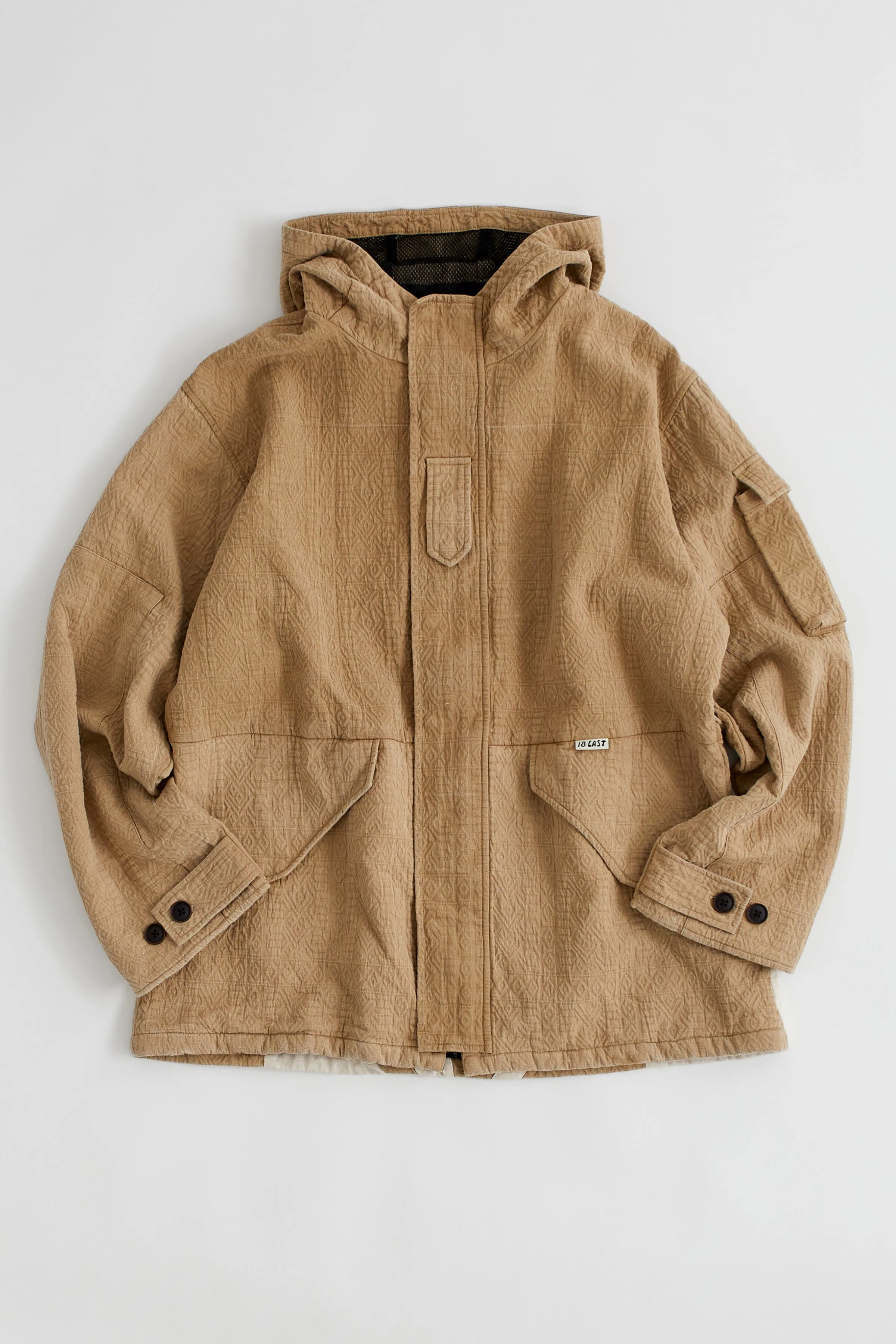 PROSPECT PARKA - STONEWASHED HANDLOOM DOUBLEWEAVE WITH KHADI PATCHWORK BACK sold by 18 East