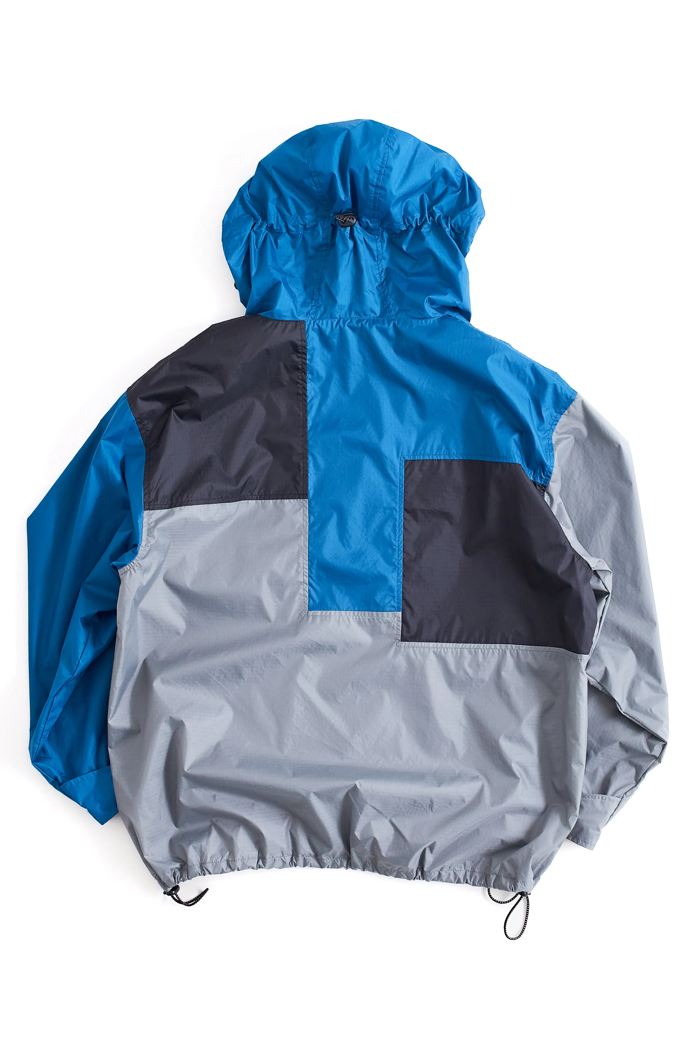 NOTCH PATCHWORK HOODED WINDBREAKER - SILVER / AZURE / BLACK NYLON RIPSTOP sold by 18 East product image thumbnail 5