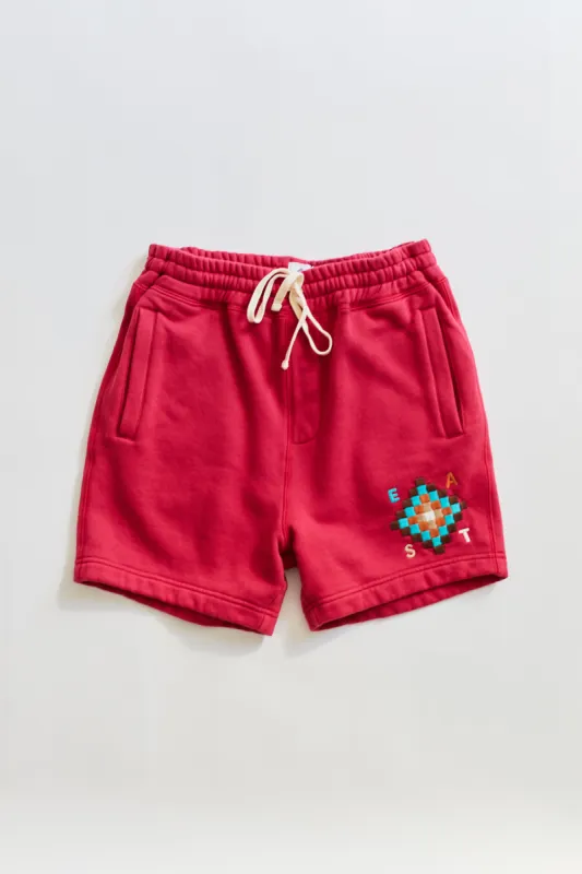 BRAHIM SWEATSHORT - BERRY PIMA FLEECE sold by 18 East