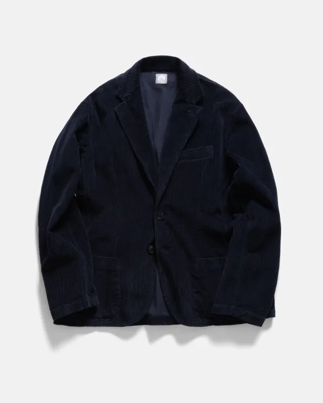 COSTA SINGLE BREASTED BLAZER - MIDNIGHT NAVY COTTON CORDUROY sold by 18 East