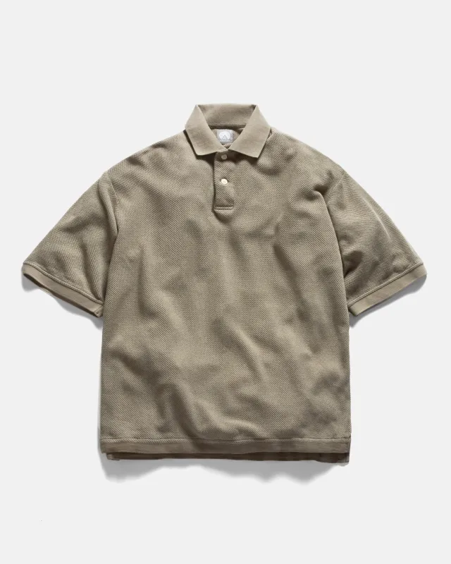 COTTAGE SS GIANT POLO - AGED SAGE COTTON PIQUE made by 18 East