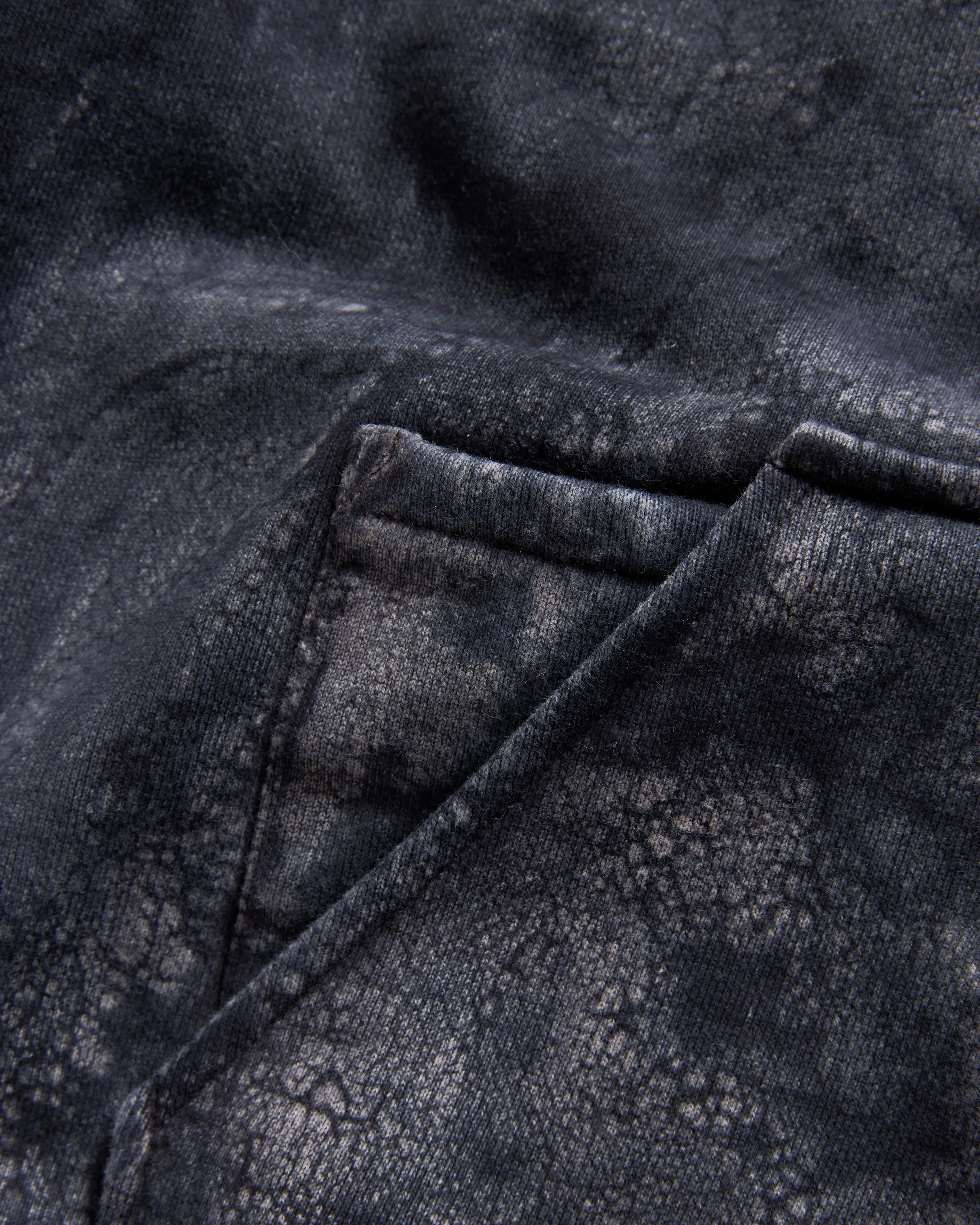 TOLMIE FULLZIP SWEATSHIRT - BLACK DABU DYED 19oz. ALL COTTON FLEECE WITH EARTH PAISLEY PRINTED LOOPBACK TERRY BACK sold by 18 East product image thumbnail 4